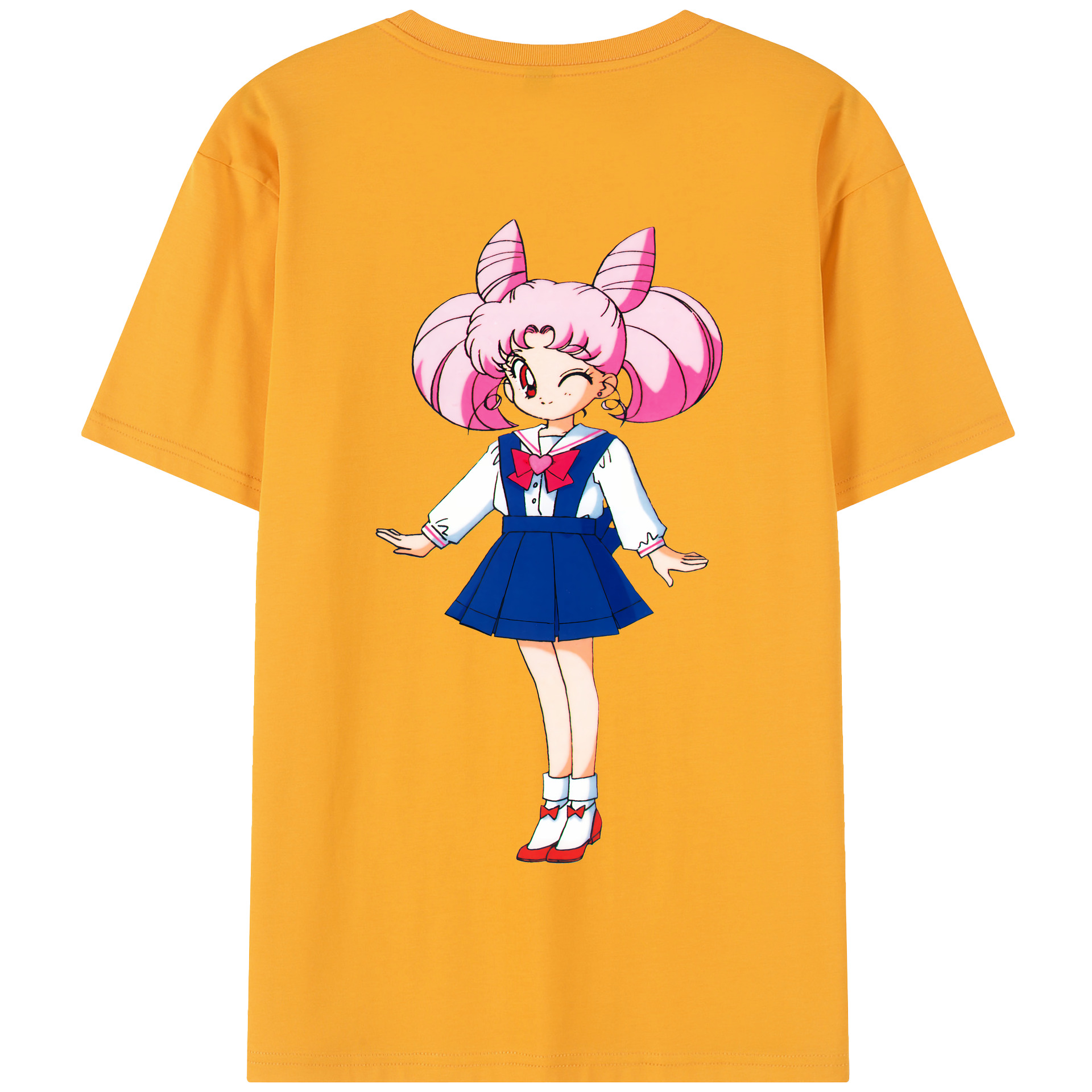 （画像用） 美少女戦士セーラームーン ちびうさ Sailor Moon Chibiusa Tsukino Usagi Small Lady Serenity 綿100％半袖Tシャツ（背面プリント）