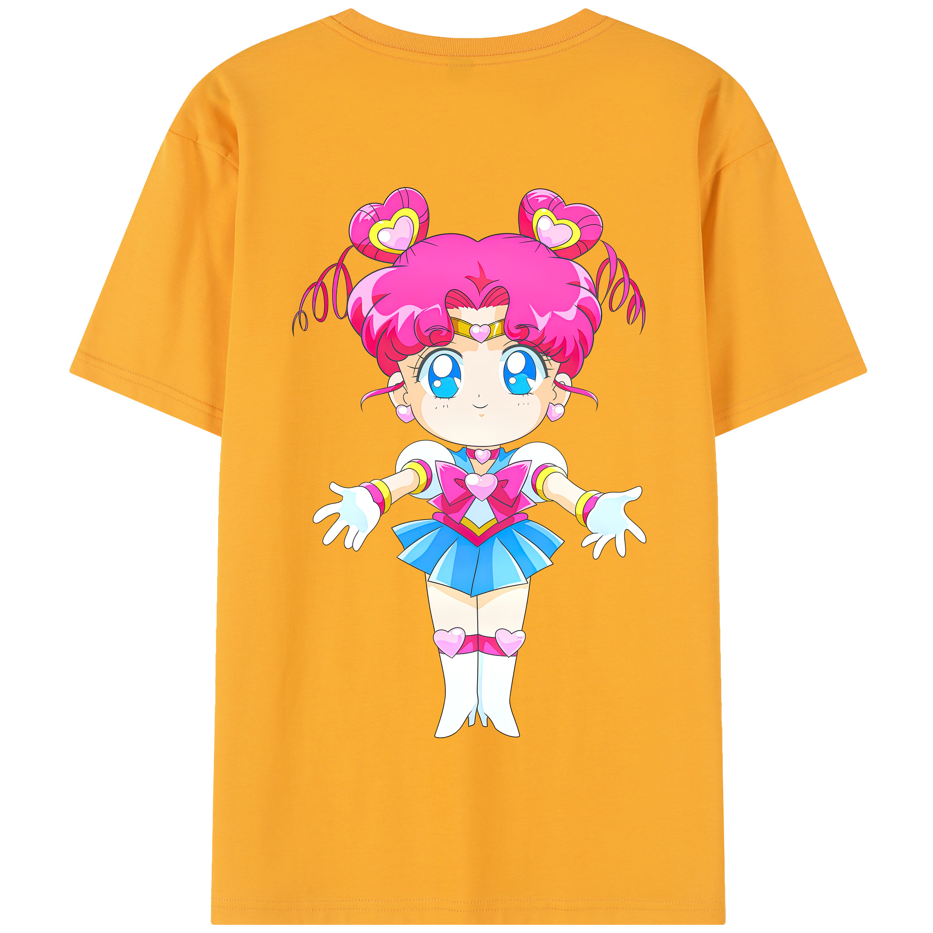 （画像用） 美少女戦士セーラームーン ちびうさ Sailor Moon Chibiusa Tsukino Usagi Small Lady Serenity 綿100％半袖Tシャツ（背面プリント）