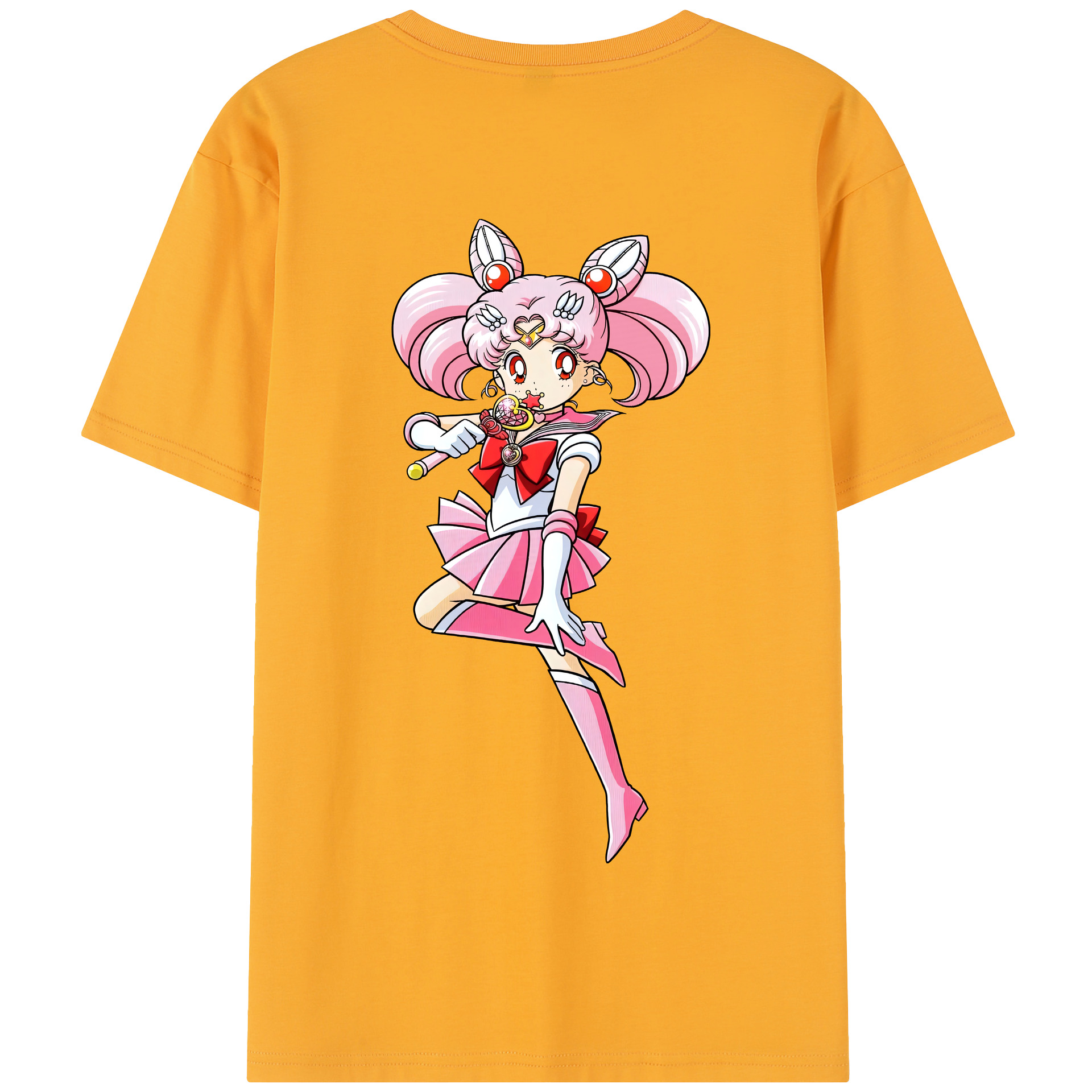 （画像用） 美少女戦士セーラームーン ちびうさ Sailor Moon Chibiusa Tsukino Usagi Small Lady Serenity 綿100％半袖Tシャツ（背面プリント）