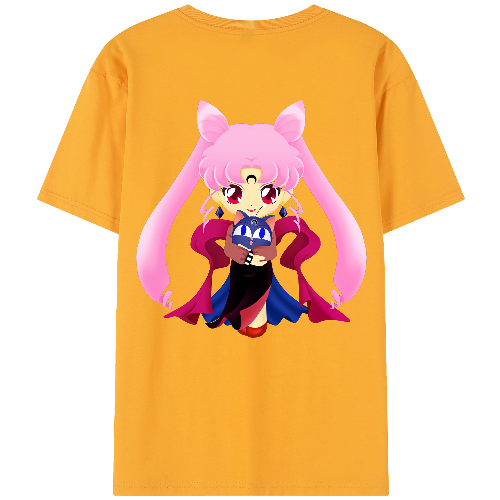 （画像用） 美少女戦士セーラームーン ちびうさ Sailor Moon Chibiusa Tsukino Usagi Small Lady Serenity 綿100％半袖Tシャツ（背面プリント）