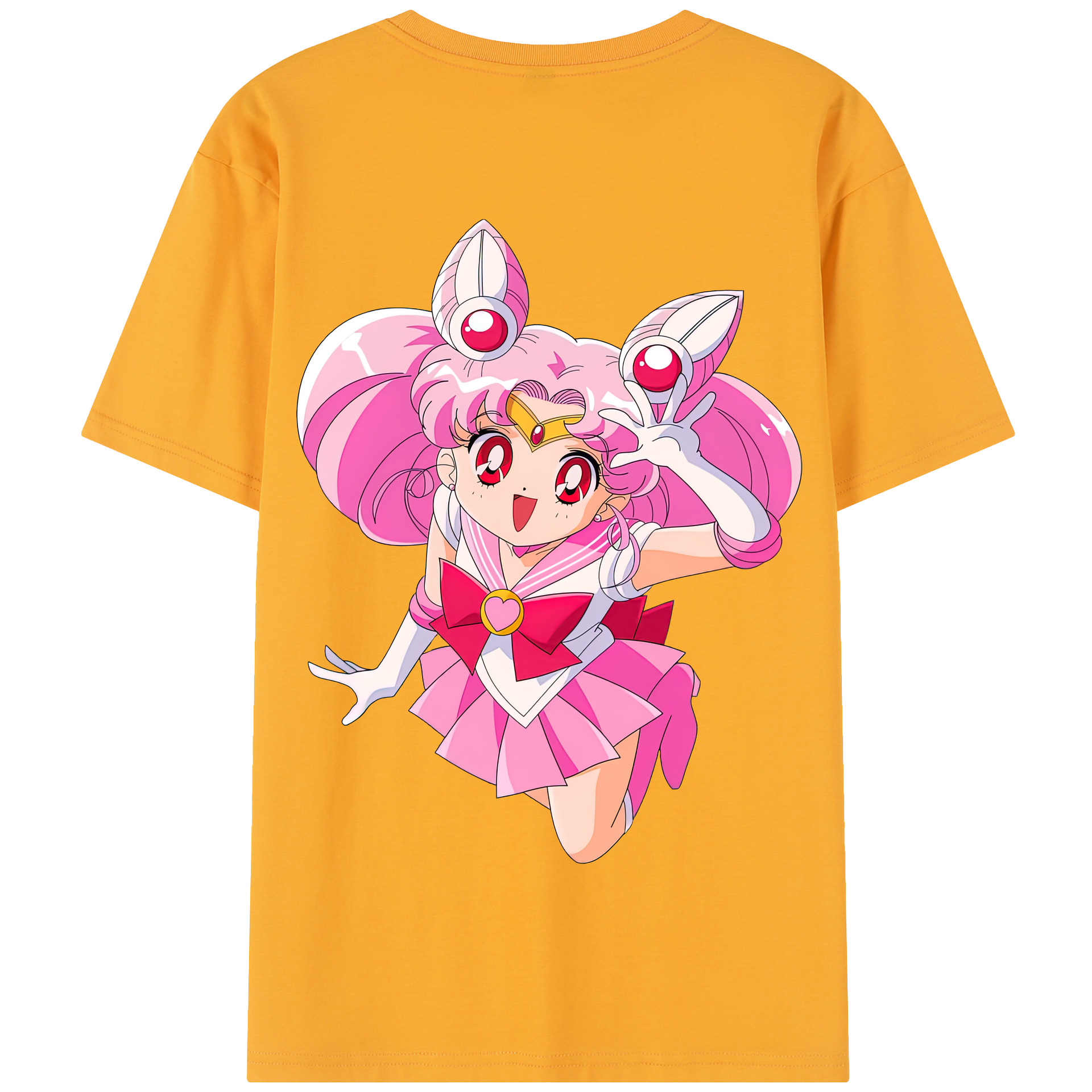 （画像用） 美少女戦士セーラームーン ちびうさ Sailor Moon Chibiusa Tsukino Usagi Small Lady Serenity 綿100％半袖Tシャツ（背面プリント）