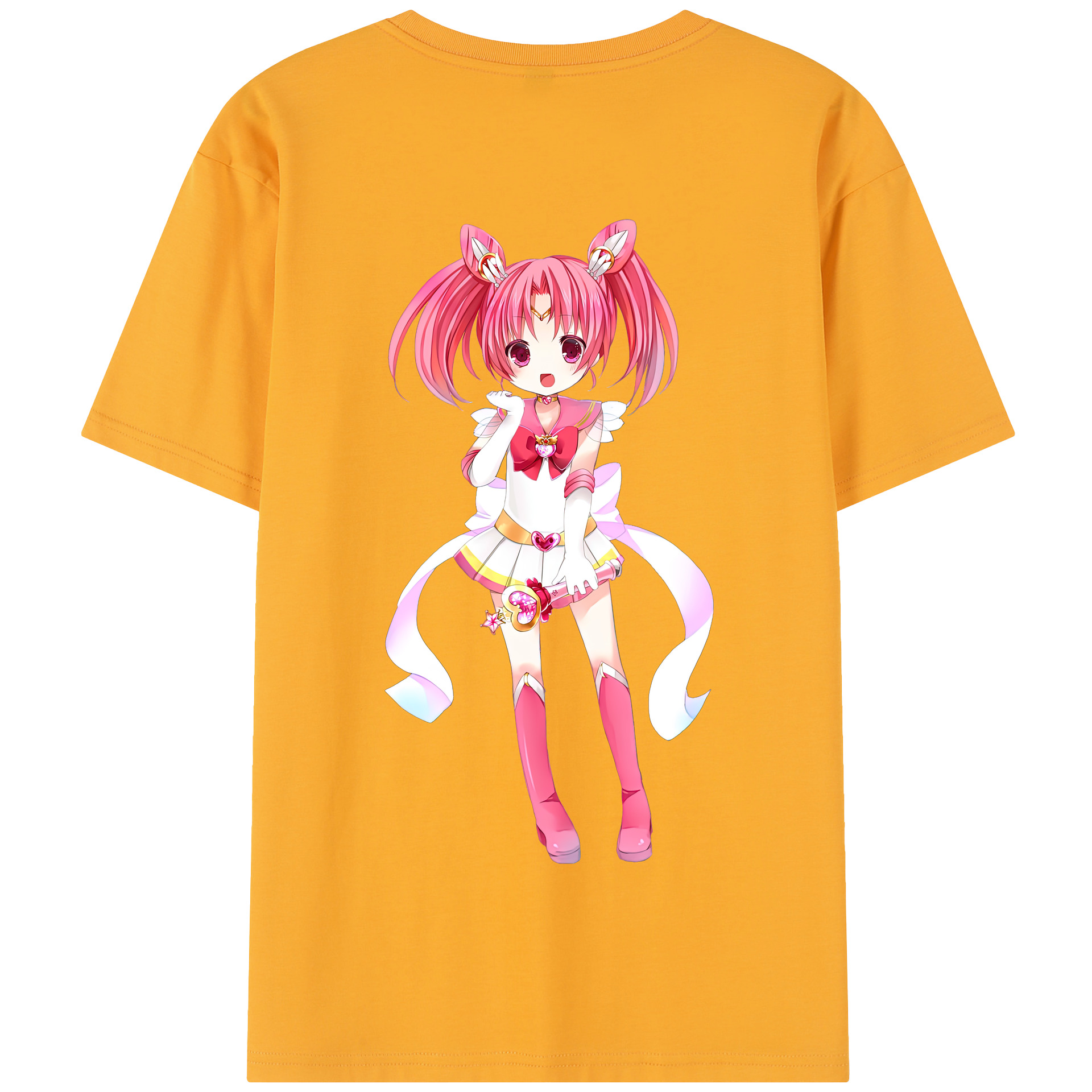 （画像用） 美少女戦士セーラームーン ちびうさ Sailor Moon Chibiusa Tsukino Usagi Small Lady Serenity 綿100％半袖Tシャツ（背面プリント）