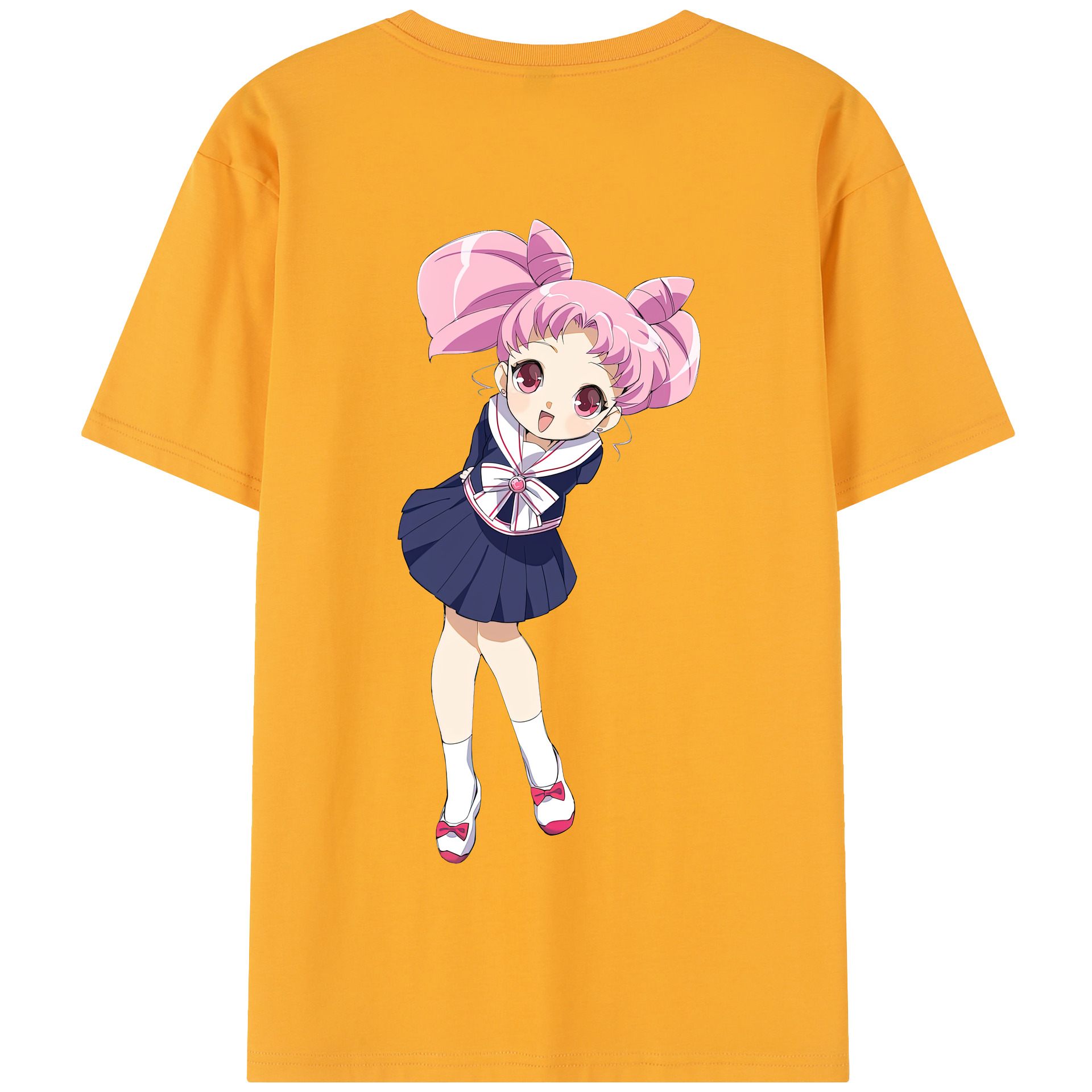 （画像用） 美少女戦士セーラームーン ちびうさ Sailor Moon Chibiusa Tsukino Usagi Small Lady Serenity 綿100％半袖Tシャツ（背面プリント）