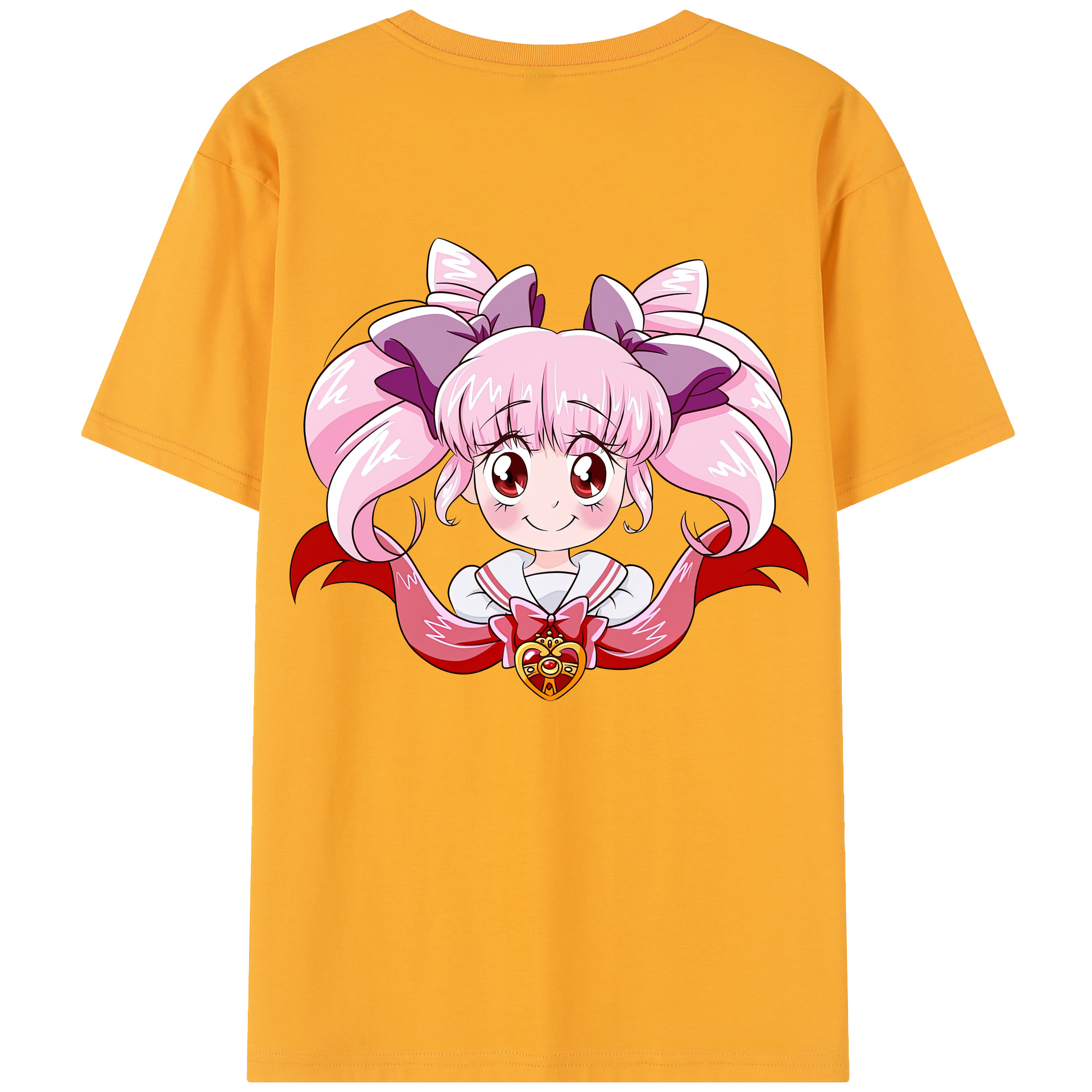 （画像用） 美少女戦士セーラームーン ちびうさ Sailor Moon Chibiusa Tsukino Usagi Small Lady Serenity 綿100％半袖Tシャツ（背面プリント）