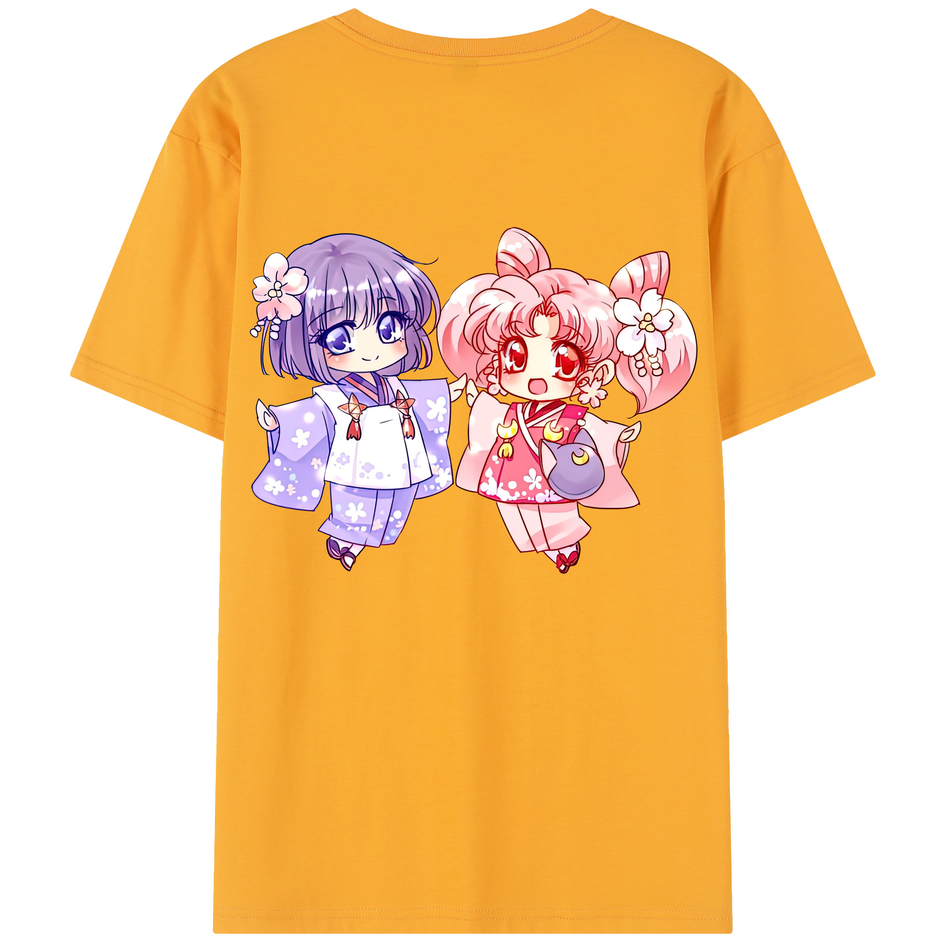 （画像用） 美少女戦士セーラームーン ちびうさ Sailor Moon Chibiusa Tsukino Usagi Small Lady Serenity 綿100％半袖Tシャツ（背面プリント）