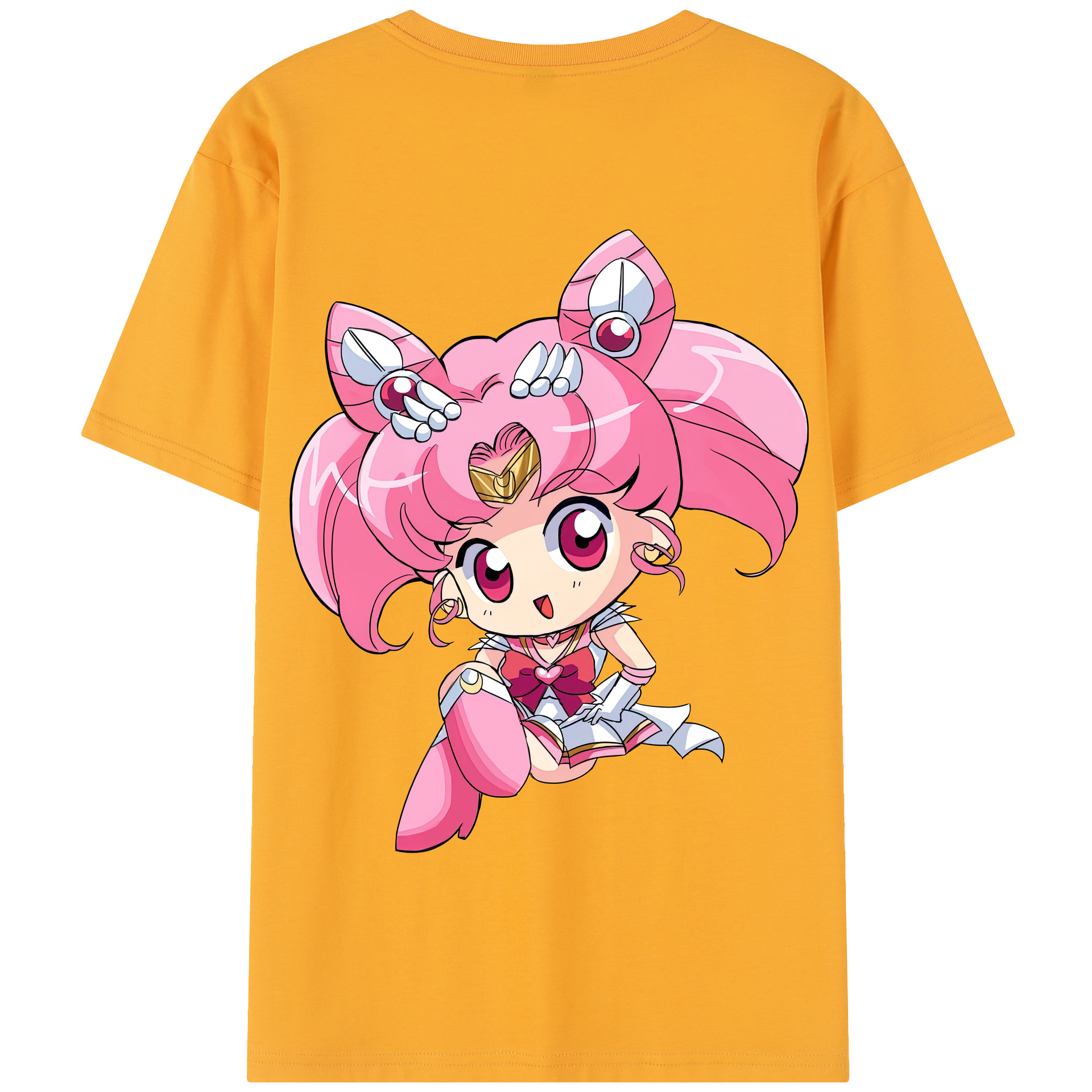 （画像用） 美少女戦士セーラームーン ちびうさ Sailor Moon Chibiusa Tsukino Usagi Small Lady Serenity 綿100％半袖Tシャツ（背面プリント）