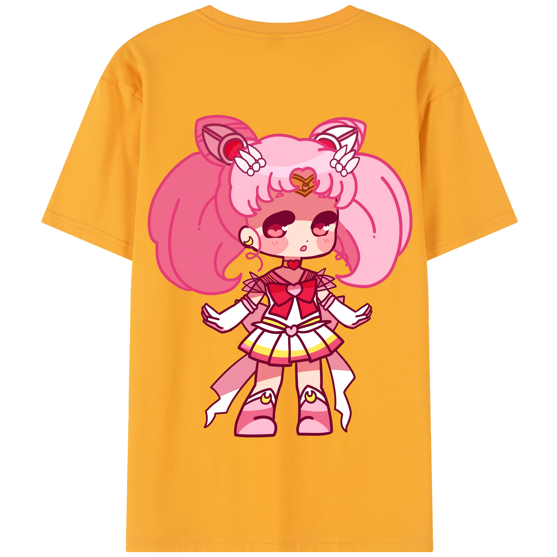 （画像用） 美少女戦士セーラームーン ちびうさ Sailor Moon Chibiusa Tsukino Usagi Small Lady Serenity 綿100％半袖Tシャツ（背面プリント）