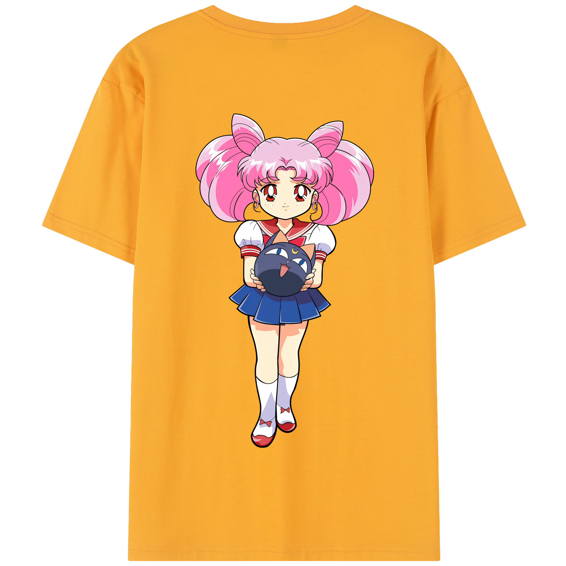 （画像用） 美少女戦士セーラームーン ちびうさ Sailor Moon Chibiusa Tsukino Usagi Small Lady Serenity 綿100％半袖Tシャツ（背面プリント）
