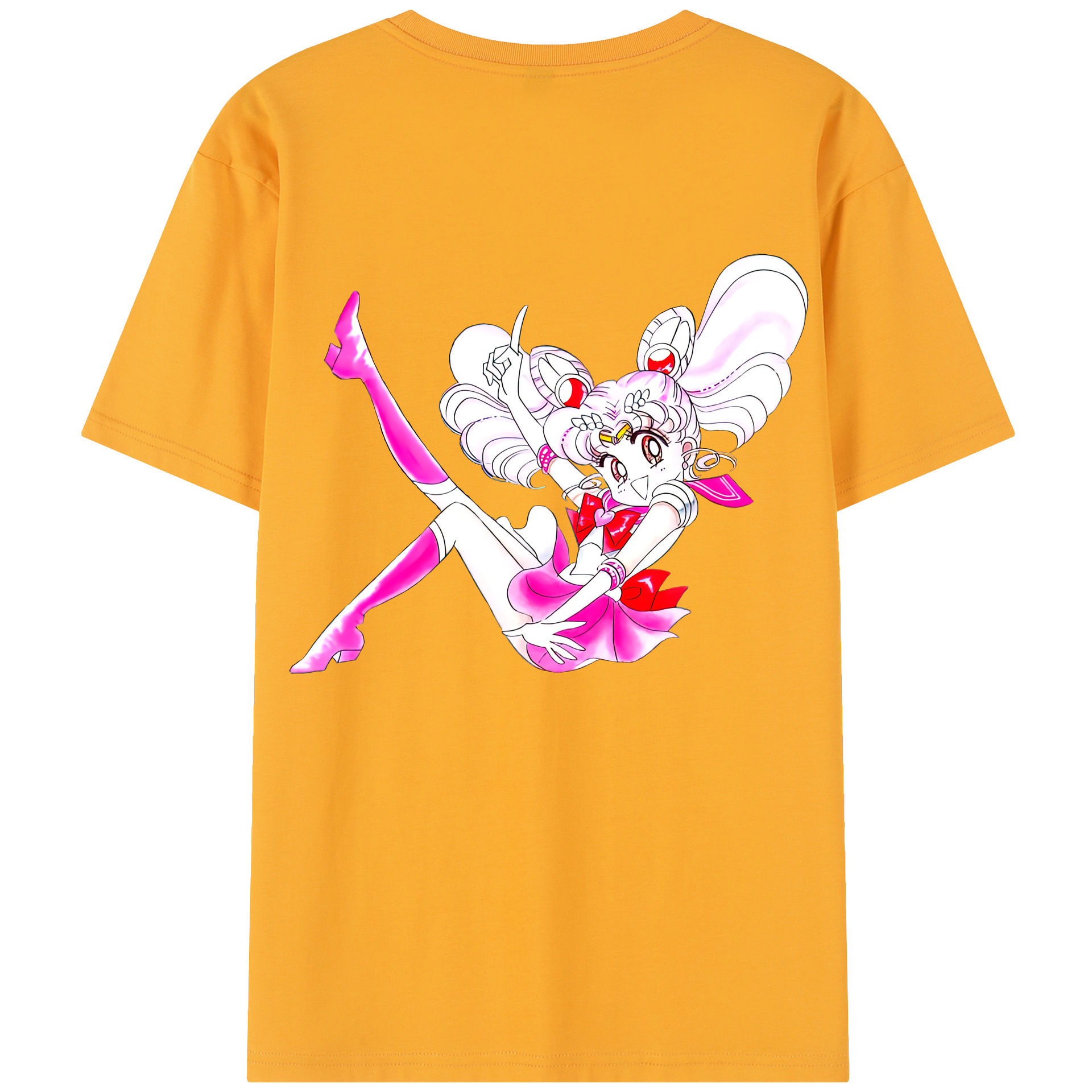 （画像用） 美少女戦士セーラームーン ちびうさ Sailor Moon Chibiusa Tsukino Usagi Small Lady Serenity 綿100％半袖Tシャツ（背面プリント）