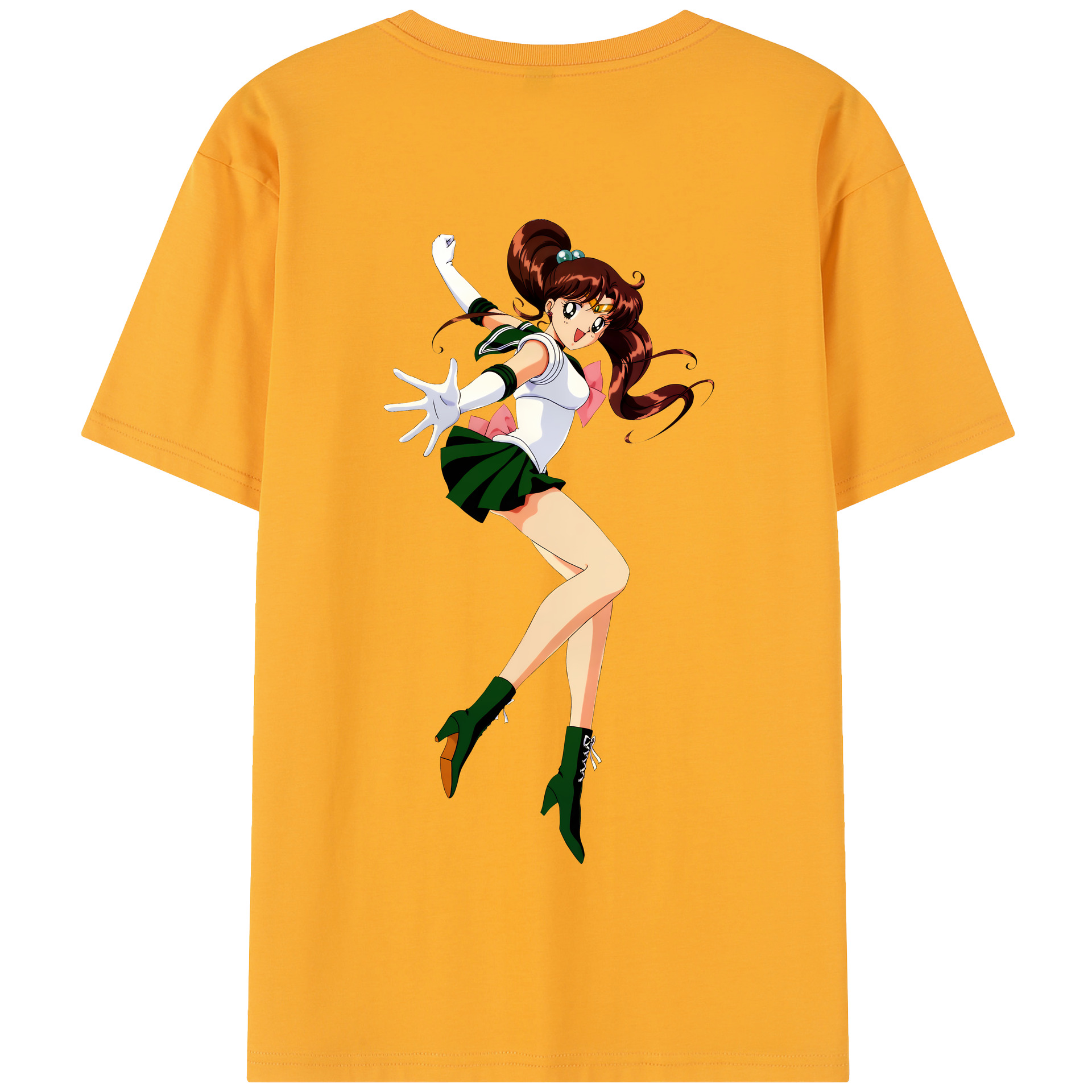 （画像用） 美少女戦士セーラームーン 木野 まこと きの まこと Sailor Moon Kino Makoto （セーラージュピター；Sailor Jupiter） 綿100％半袖Tシャツ（背面プリント）