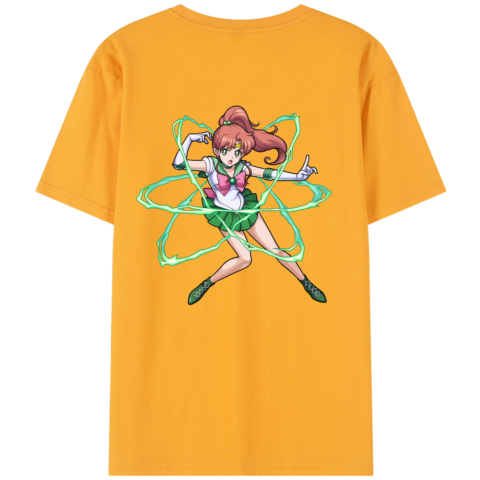 （画像用） 美少女戦士セーラームーン 木野 まこと きの まこと Sailor Moon Kino Makoto （セーラージュピター；Sailor Jupiter） 綿100％半袖Tシャツ（背面プリント）