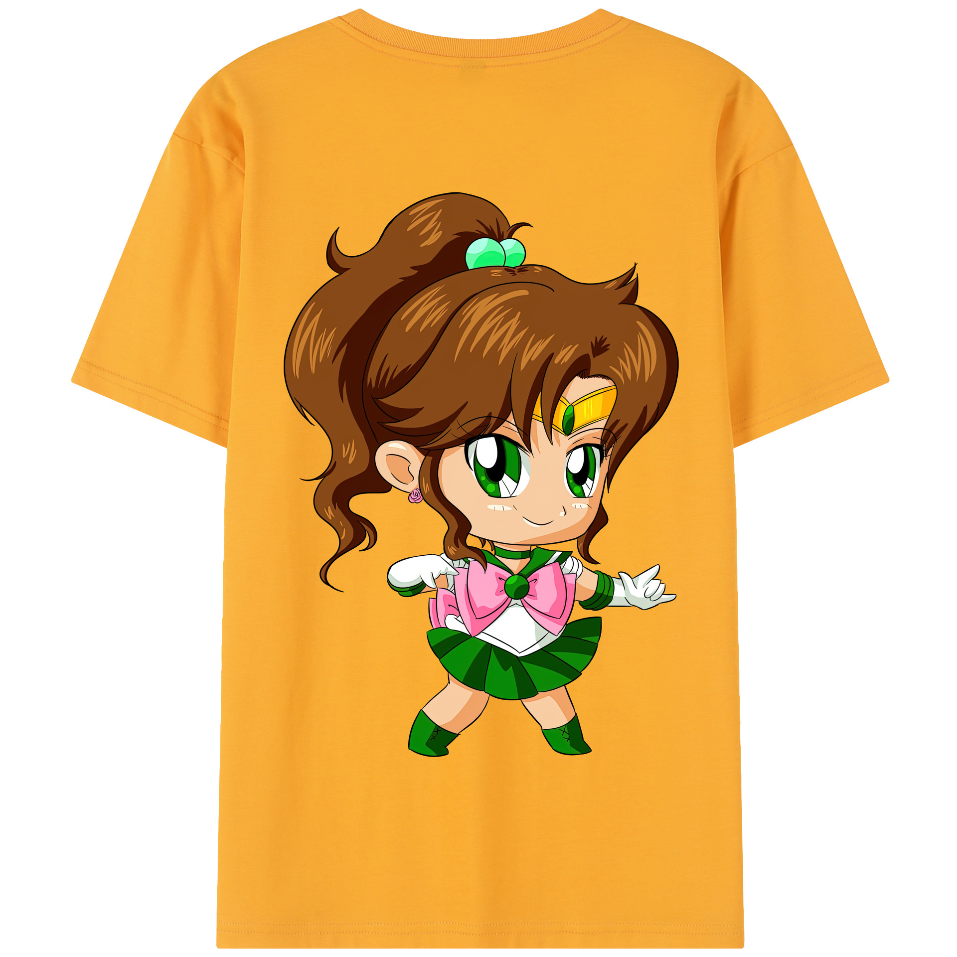 （画像用） 美少女戦士セーラームーン 木野 まこと きの まこと Sailor Moon Kino Makoto （セーラージュピター；Sailor Jupiter） 綿100％半袖Tシャツ（背面プリント）