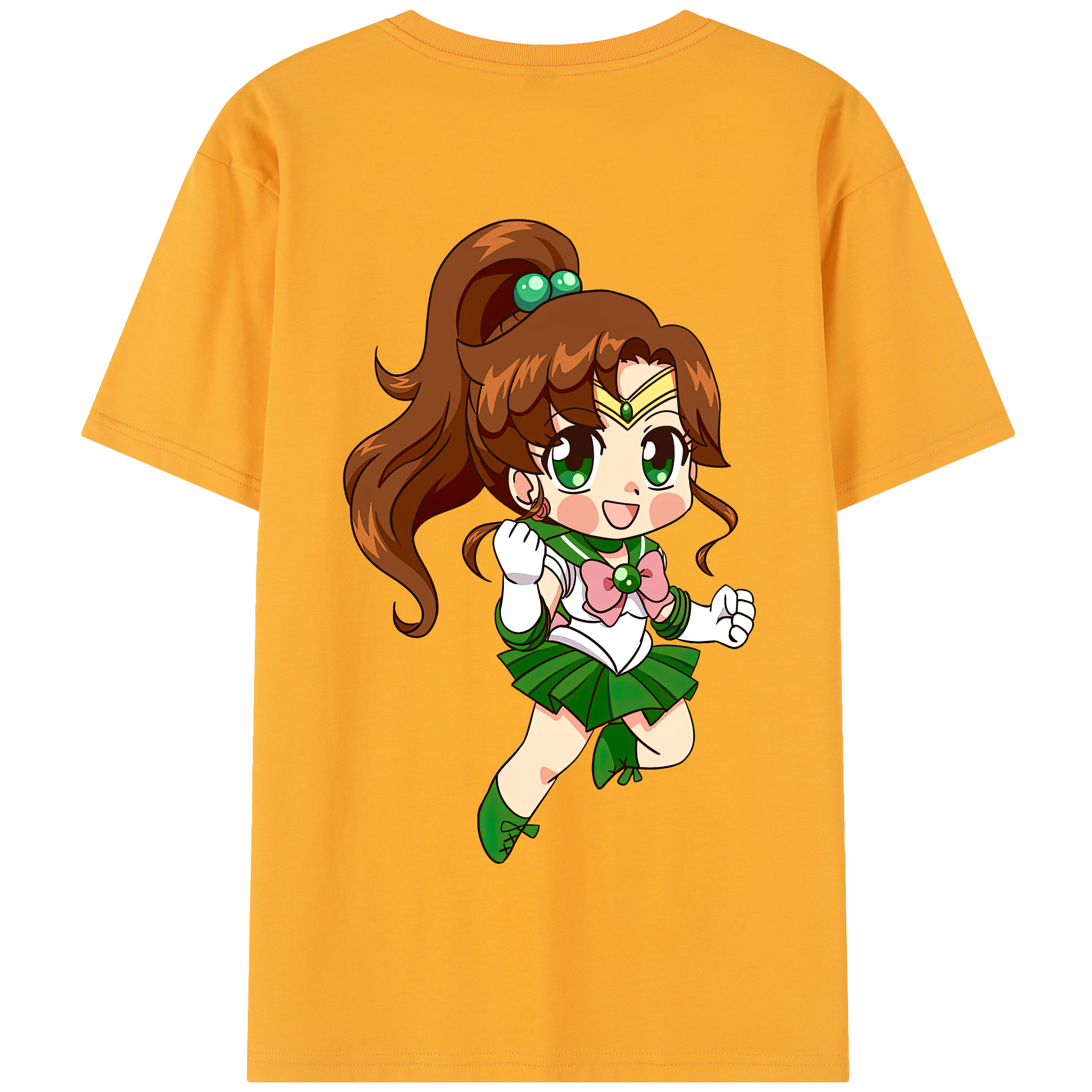 （画像用） 美少女戦士セーラームーン 木野 まこと きの まこと Sailor Moon Kino Makoto （セーラージュピター；Sailor Jupiter） 綿100％半袖Tシャツ（背面プリント）