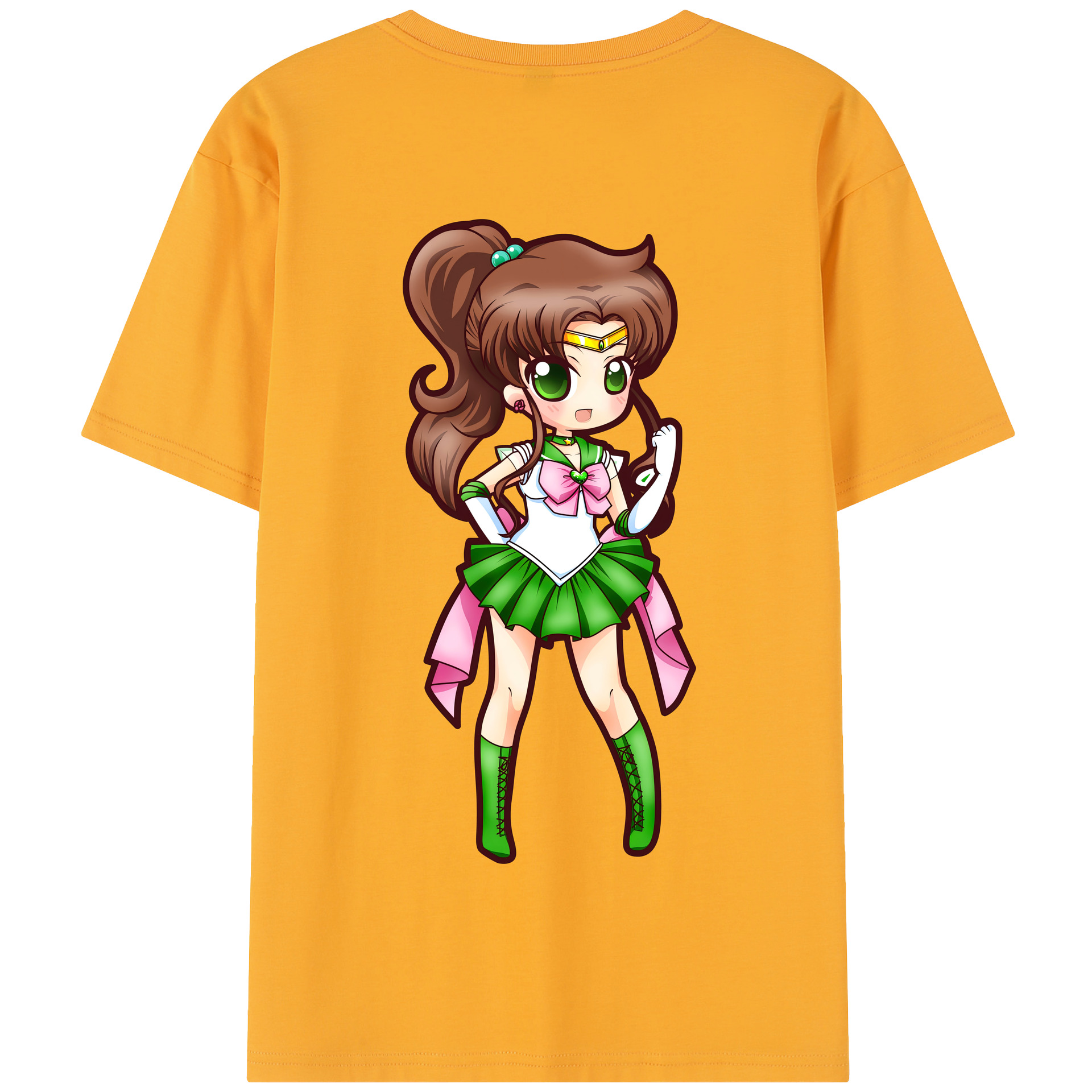 （画像用） 美少女戦士セーラームーン 木野 まこと きの まこと Sailor Moon Kino Makoto （セーラージュピター；Sailor Jupiter） 綿100％半袖Tシャツ（背面プリント）