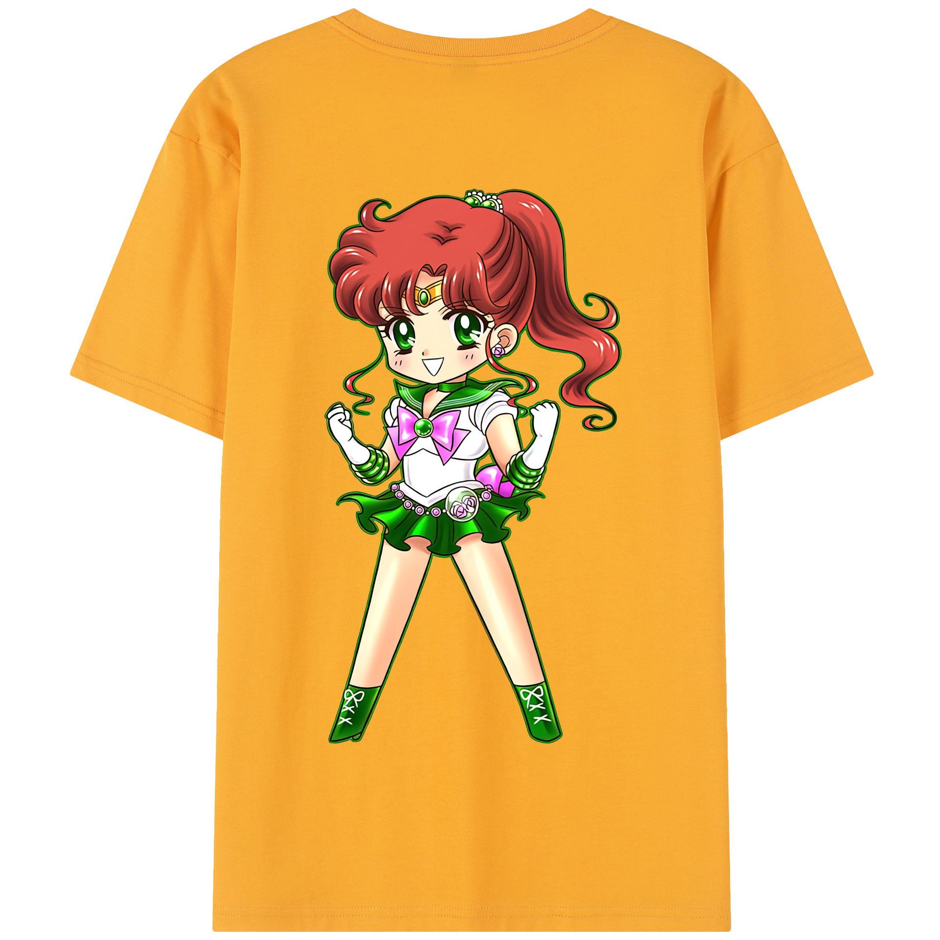 （画像用） 美少女戦士セーラームーン 木野 まこと きの まこと Sailor Moon Kino Makoto （セーラージュピター；Sailor Jupiter） 綿100％半袖Tシャツ（背面プリント）