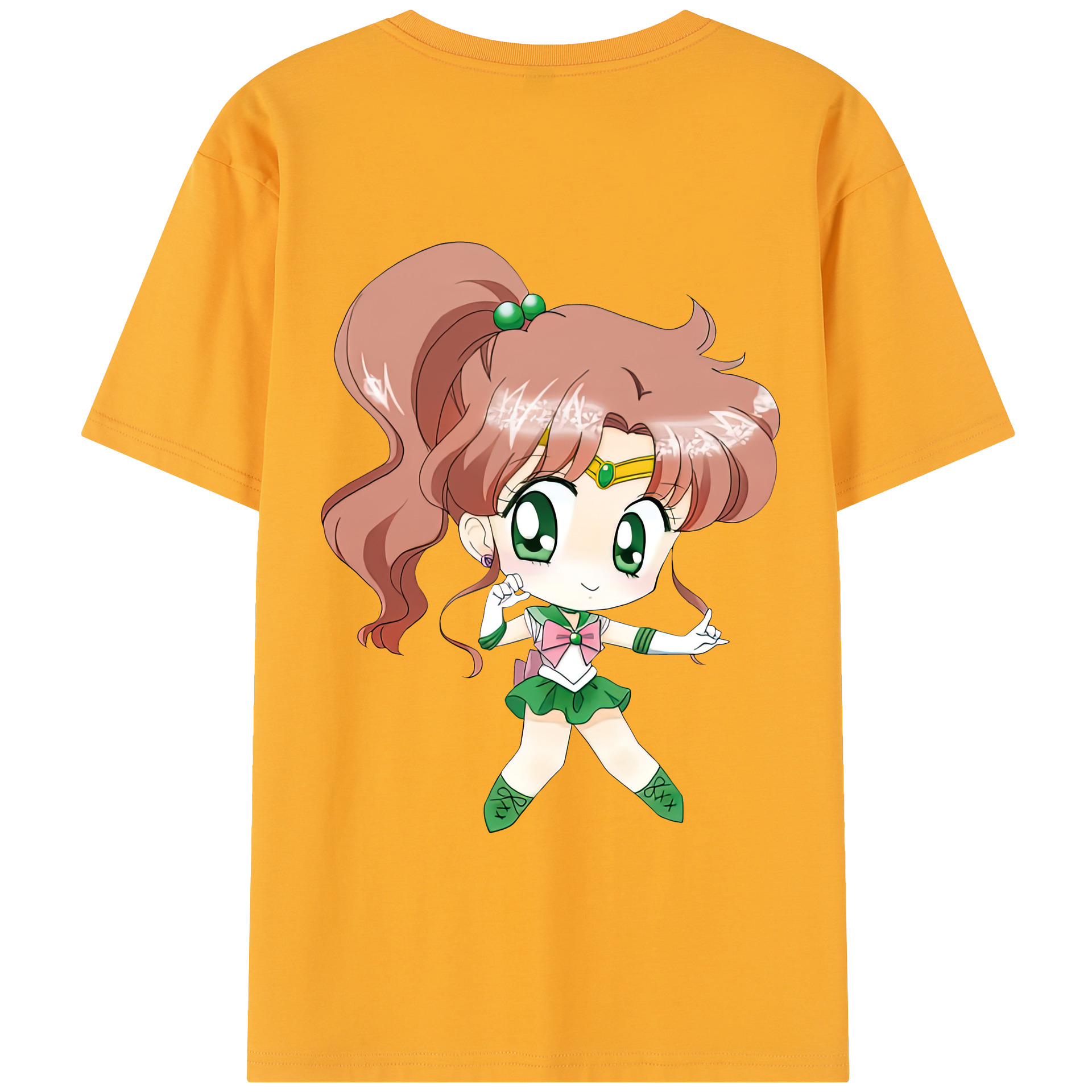 （画像用） 美少女戦士セーラームーン 木野 まこと きの まこと Sailor Moon Kino Makoto （セーラージュピター；Sailor Jupiter） 綿100％半袖Tシャツ（背面プリント）