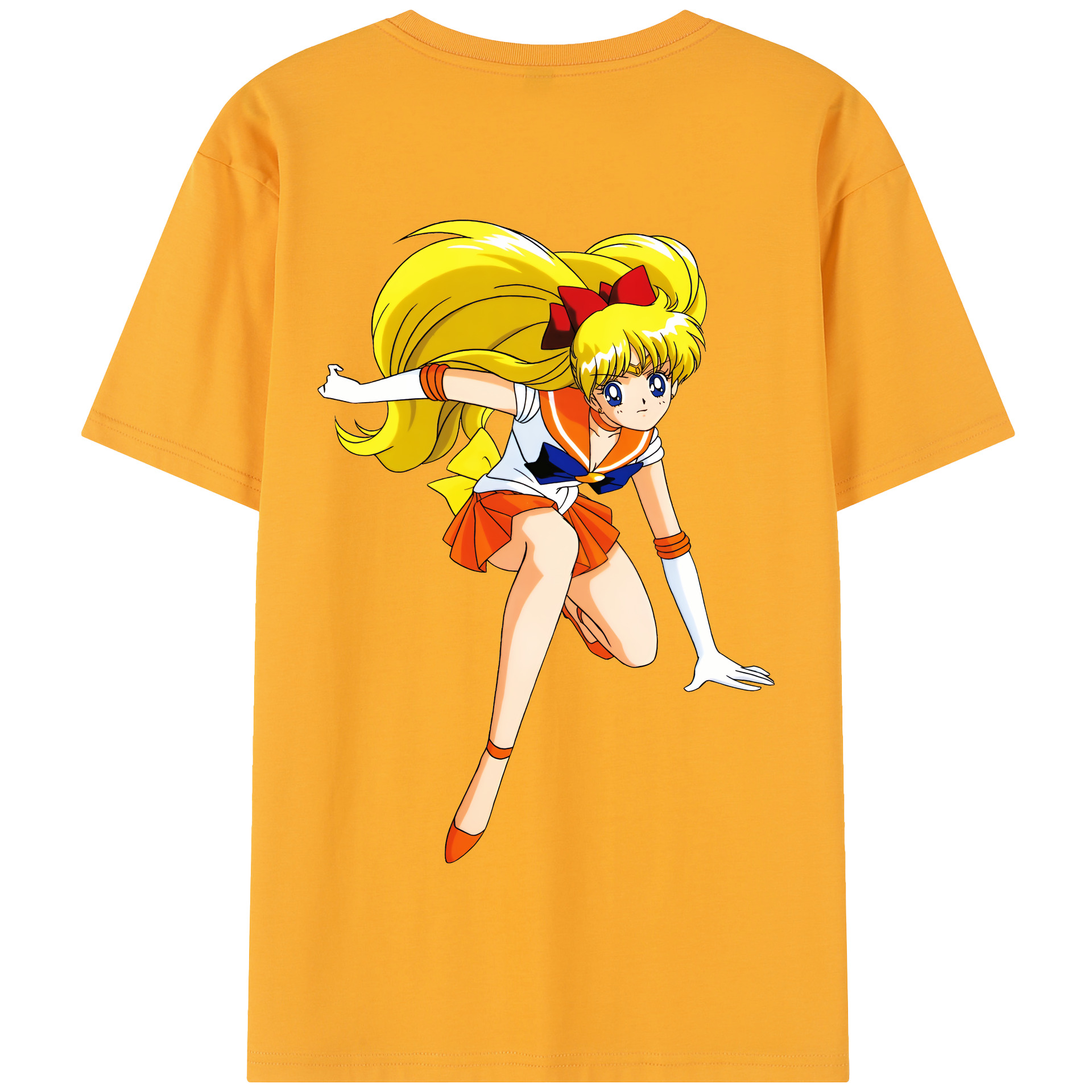 （画像用） 美少女戦士セーラームーン 愛野 美奈子 あいの みなこ Sailor Moon Aino Minako 綿100％半袖Tシャツ（背面プリント）