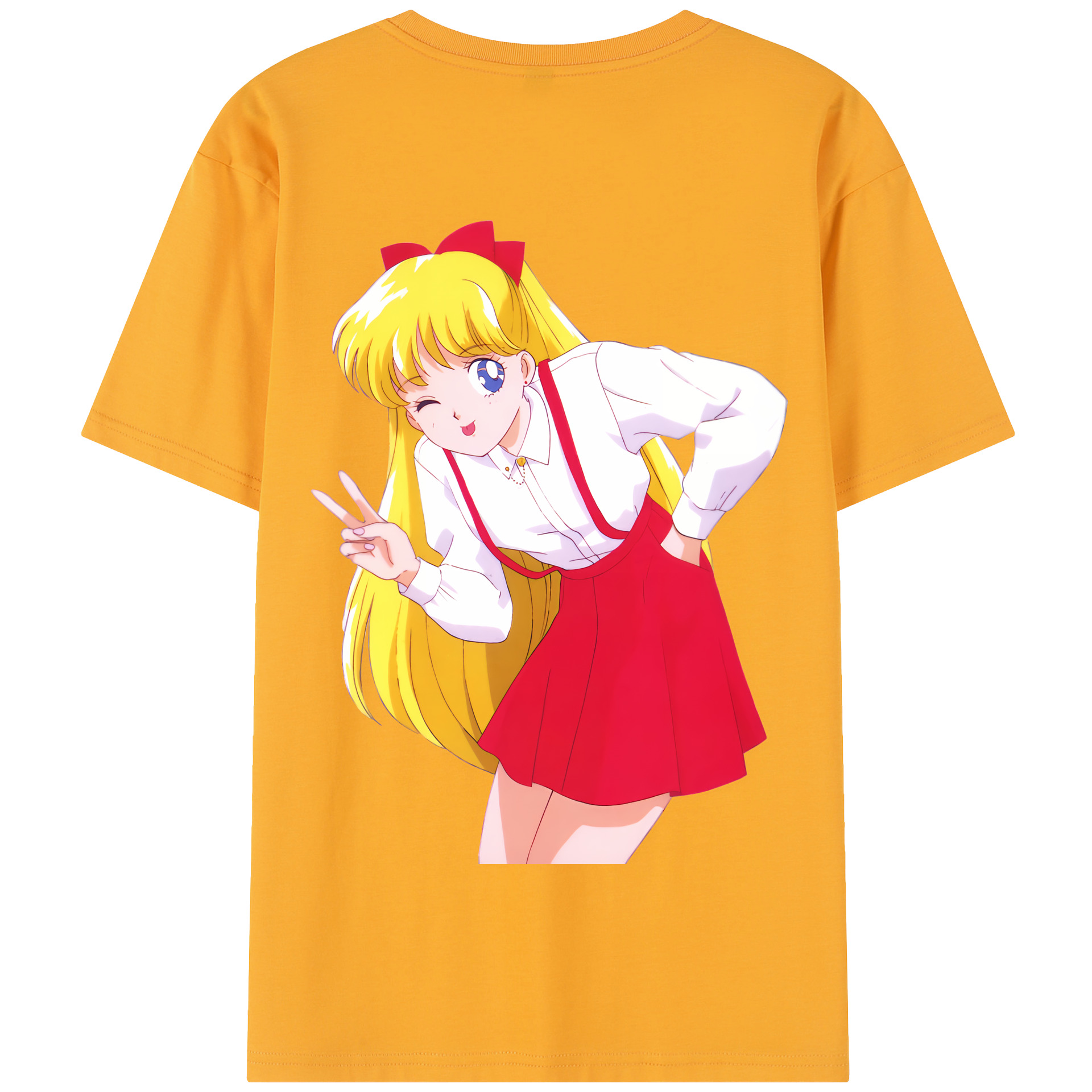 （画像用） 美少女戦士セーラームーン 愛野 美奈子 あいの みなこ Sailor Moon Aino Minako 綿100％半袖Tシャツ（背面プリント）