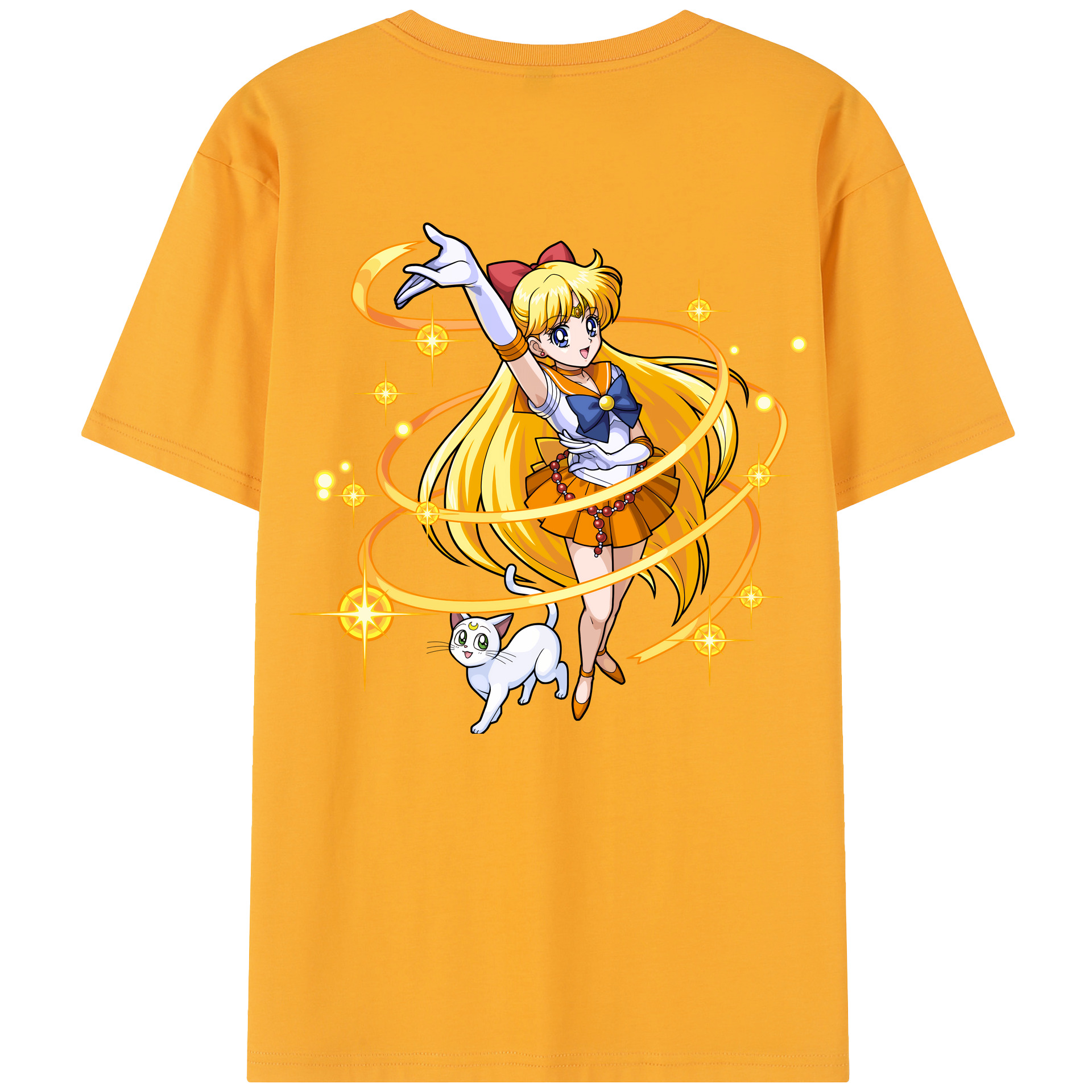 （画像用） 美少女戦士セーラームーン 愛野 美奈子 あいの みなこ Sailor Moon Aino Minako 綿100％半袖Tシャツ（背面プリント）