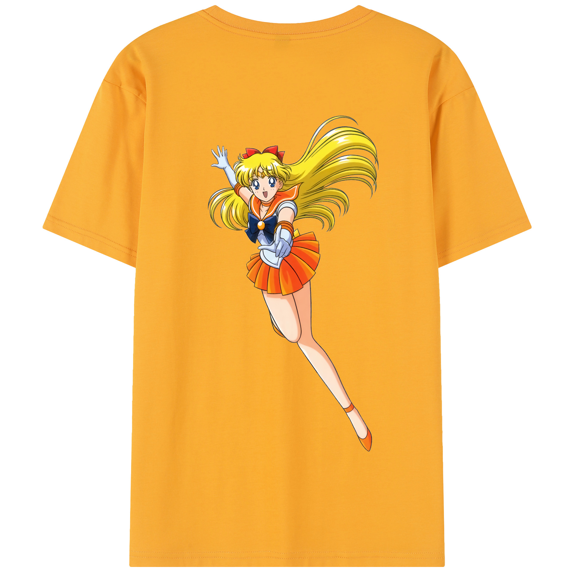 （画像用） 美少女戦士セーラームーン 愛野 美奈子 あいの みなこ Sailor Moon Aino Minako 綿100％半袖Tシャツ（背面プリント）