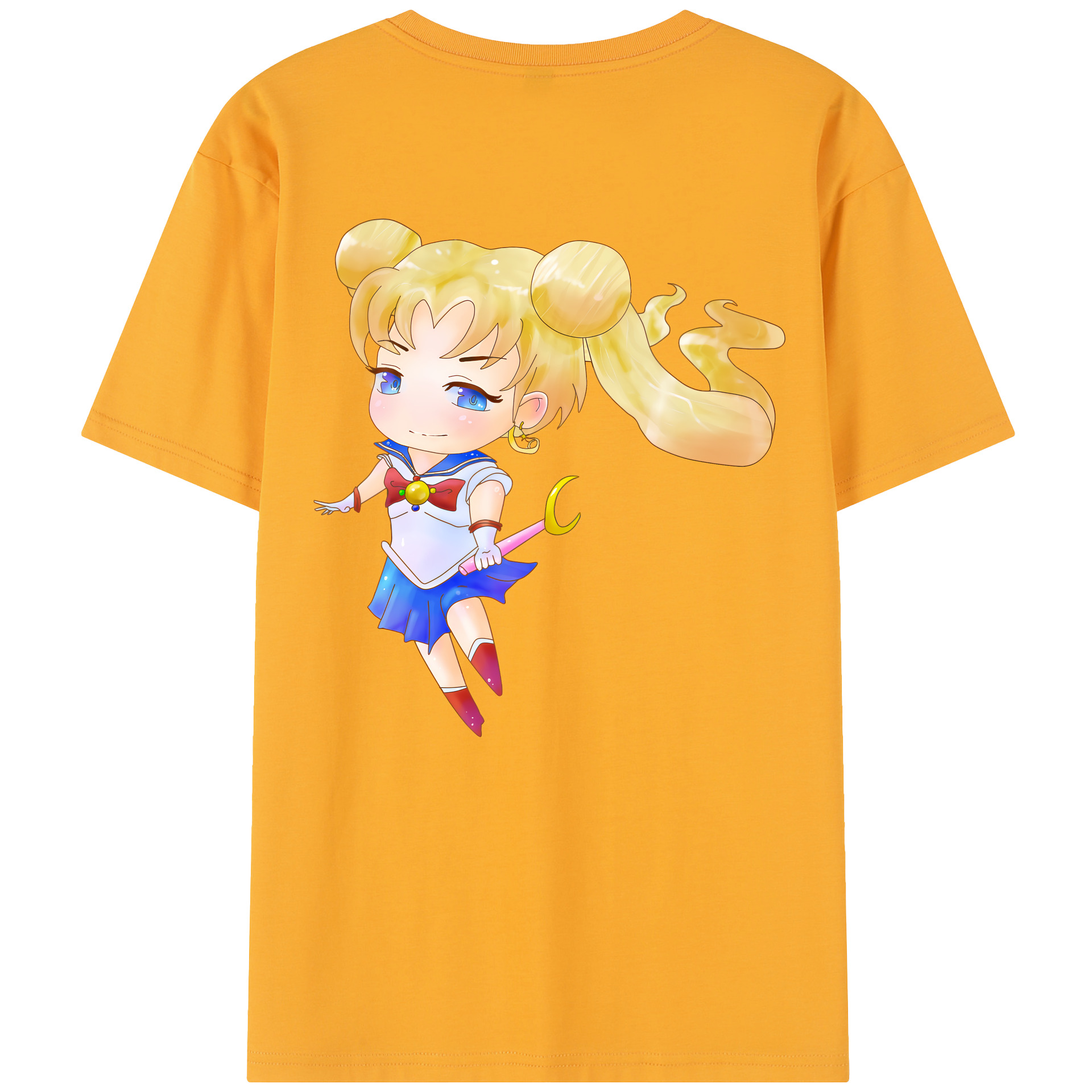 （画像用） 美少女戦士セーラームーン 愛野 美奈子 あいの みなこ Sailor Moon Aino Minako 綿100％半袖Tシャツ（背面プリント）