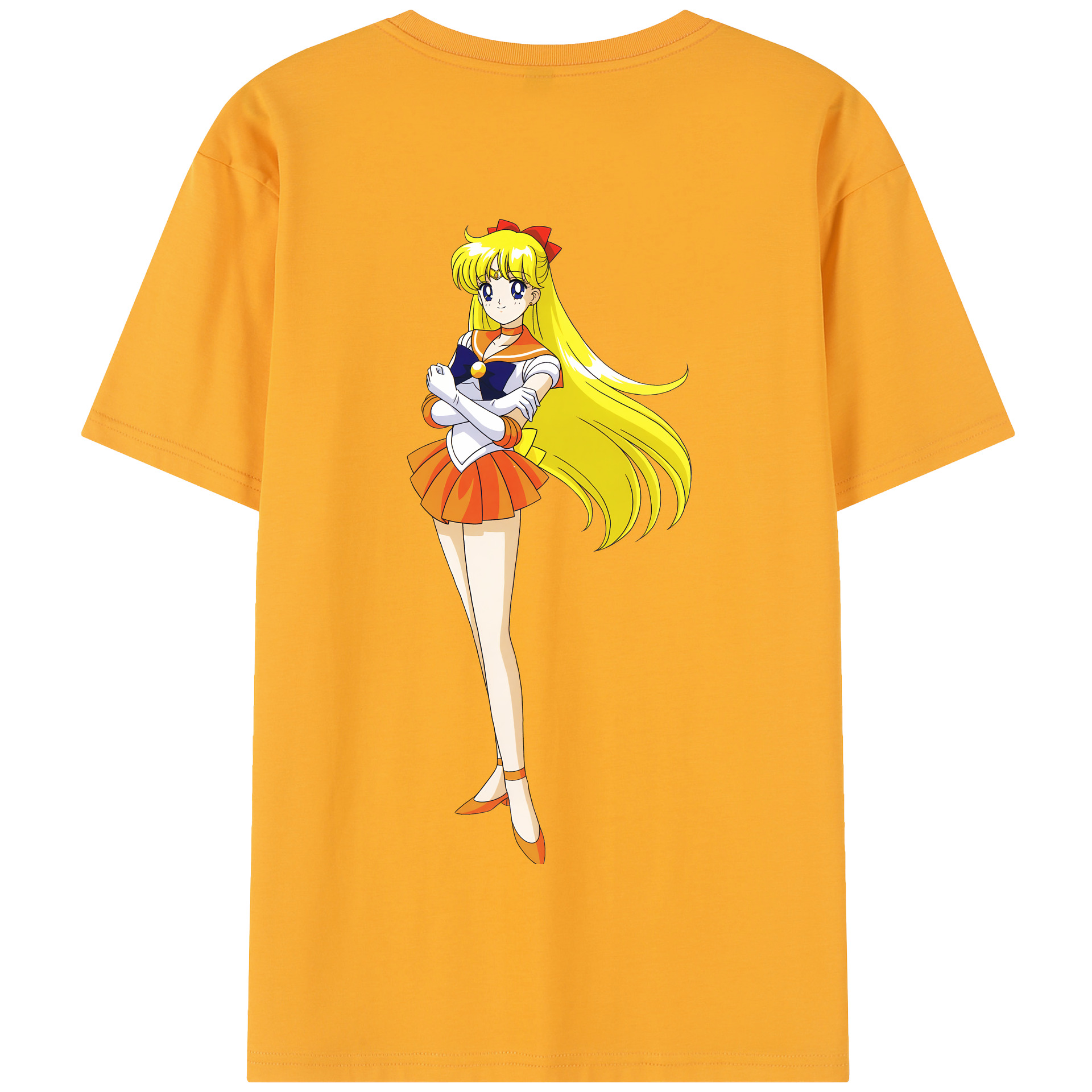 （画像用） 美少女戦士セーラームーン 愛野 美奈子 あいの みなこ Sailor Moon Aino Minako 綿100％半袖Tシャツ（背面プリント）