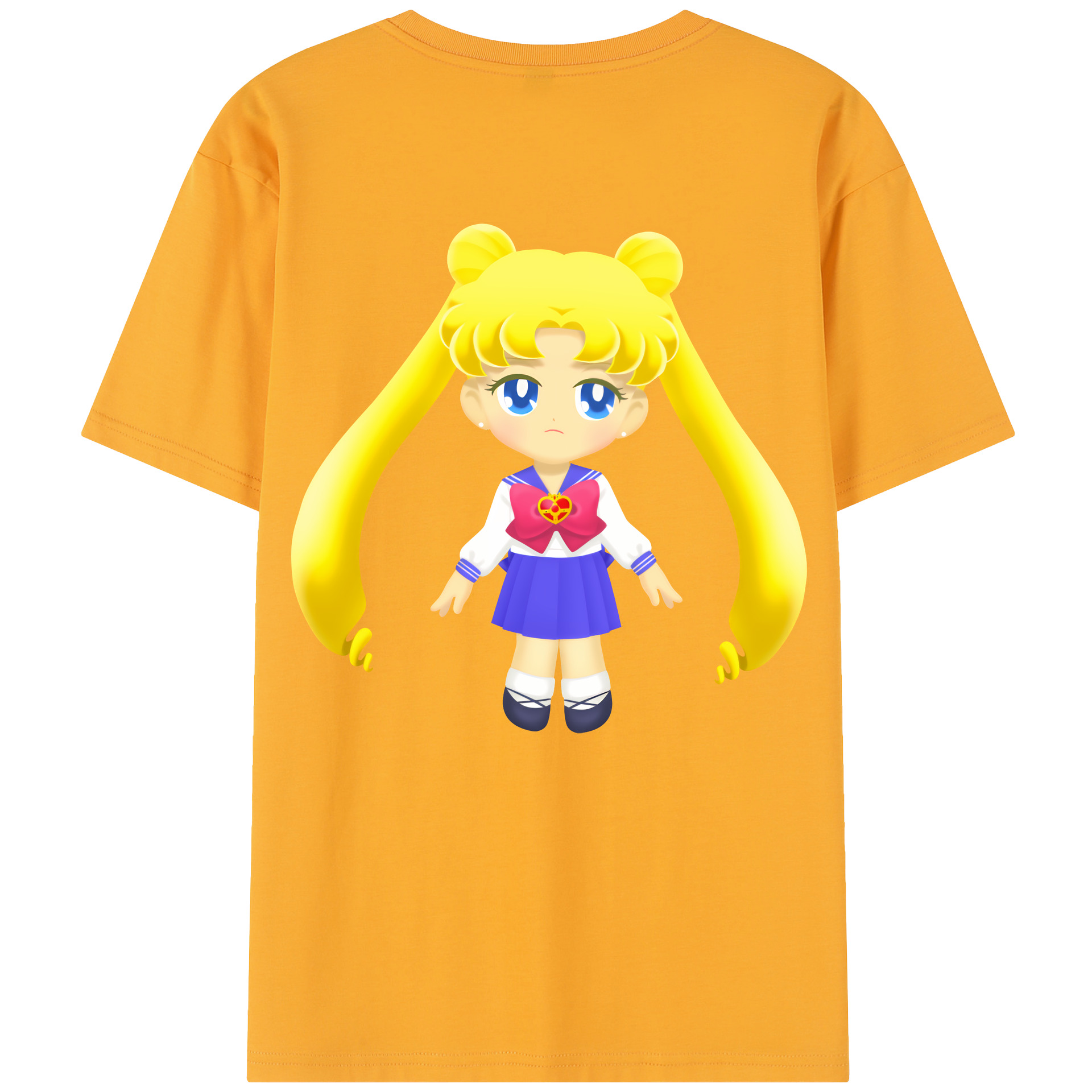 （画像用） 美少女戦士セーラームーン 愛野 美奈子 あいの みなこ Sailor Moon Aino Minako 綿100％半袖Tシャツ（背面プリント）