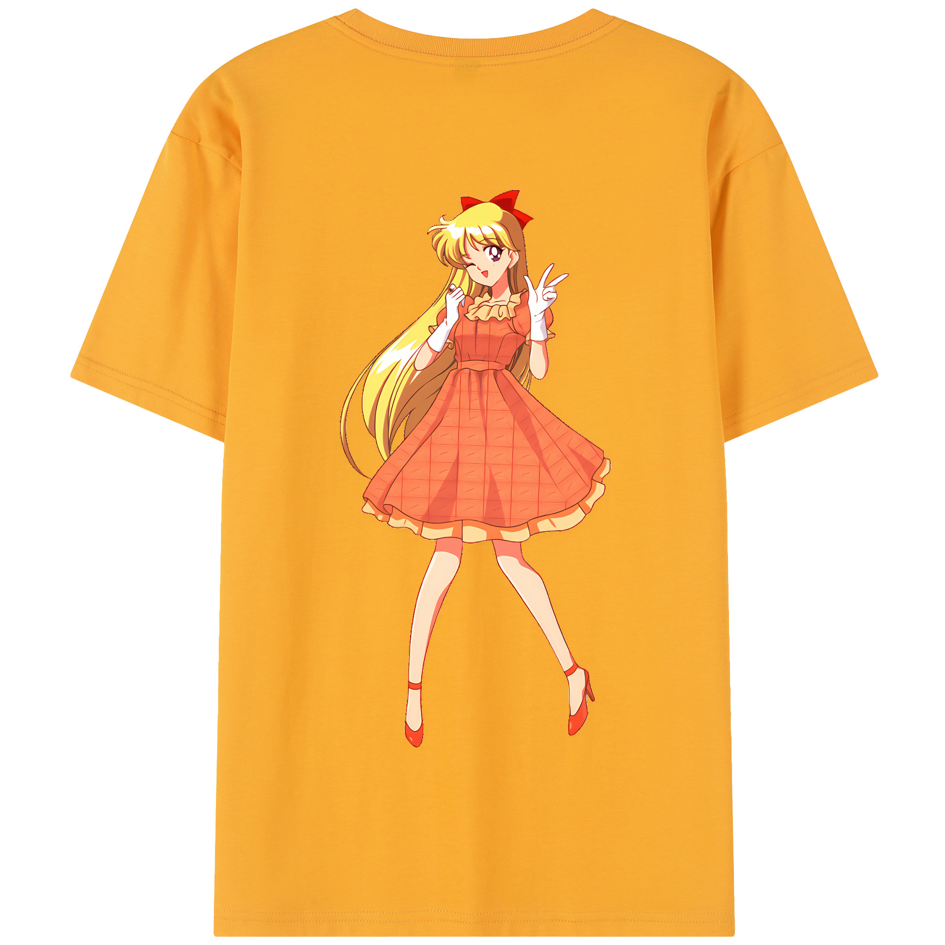 （画像用） 美少女戦士セーラームーン 愛野 美奈子 あいの みなこ Sailor Moon Aino Minako 綿100％半袖Tシャツ（背面プリント）
