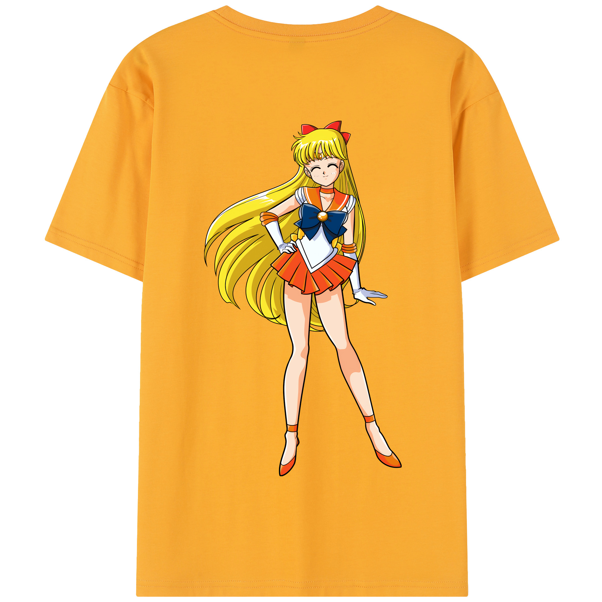 （画像用） 美少女戦士セーラームーン 愛野 美奈子 あいの みなこ Sailor Moon Aino Minako 綿100％半袖Tシャツ（背面プリント）