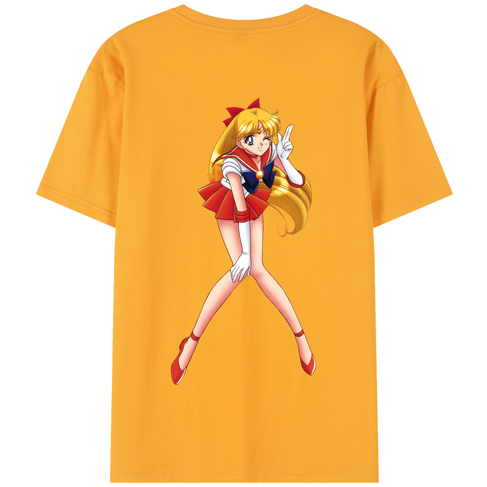 （画像用） 美少女戦士セーラームーン 愛野 美奈子 あいの みなこ Sailor Moon Aino Minako 綿100％半袖Tシャツ（背面プリント）