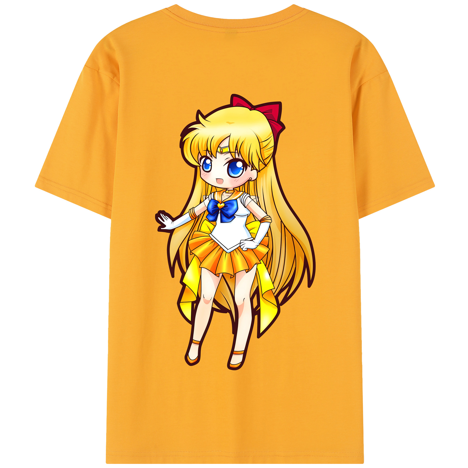 （画像用） 美少女戦士セーラームーン 愛野 美奈子 あいの みなこ Sailor Moon Aino Minako 綿100％半袖Tシャツ（背面プリント）
