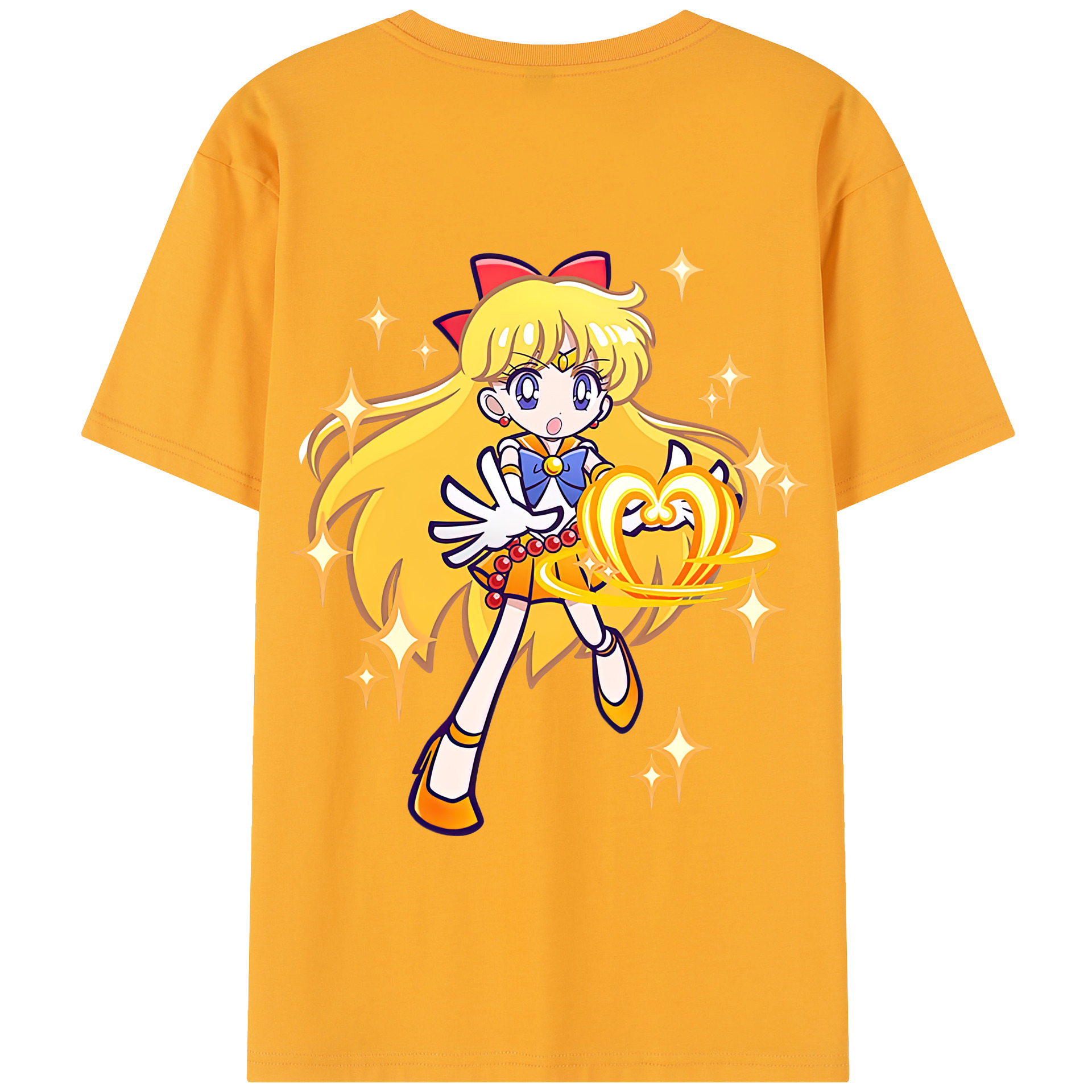 （画像用） 美少女戦士セーラームーン 愛野 美奈子 あいの みなこ Sailor Moon Aino Minako 綿100％半袖Tシャツ（背面プリント）