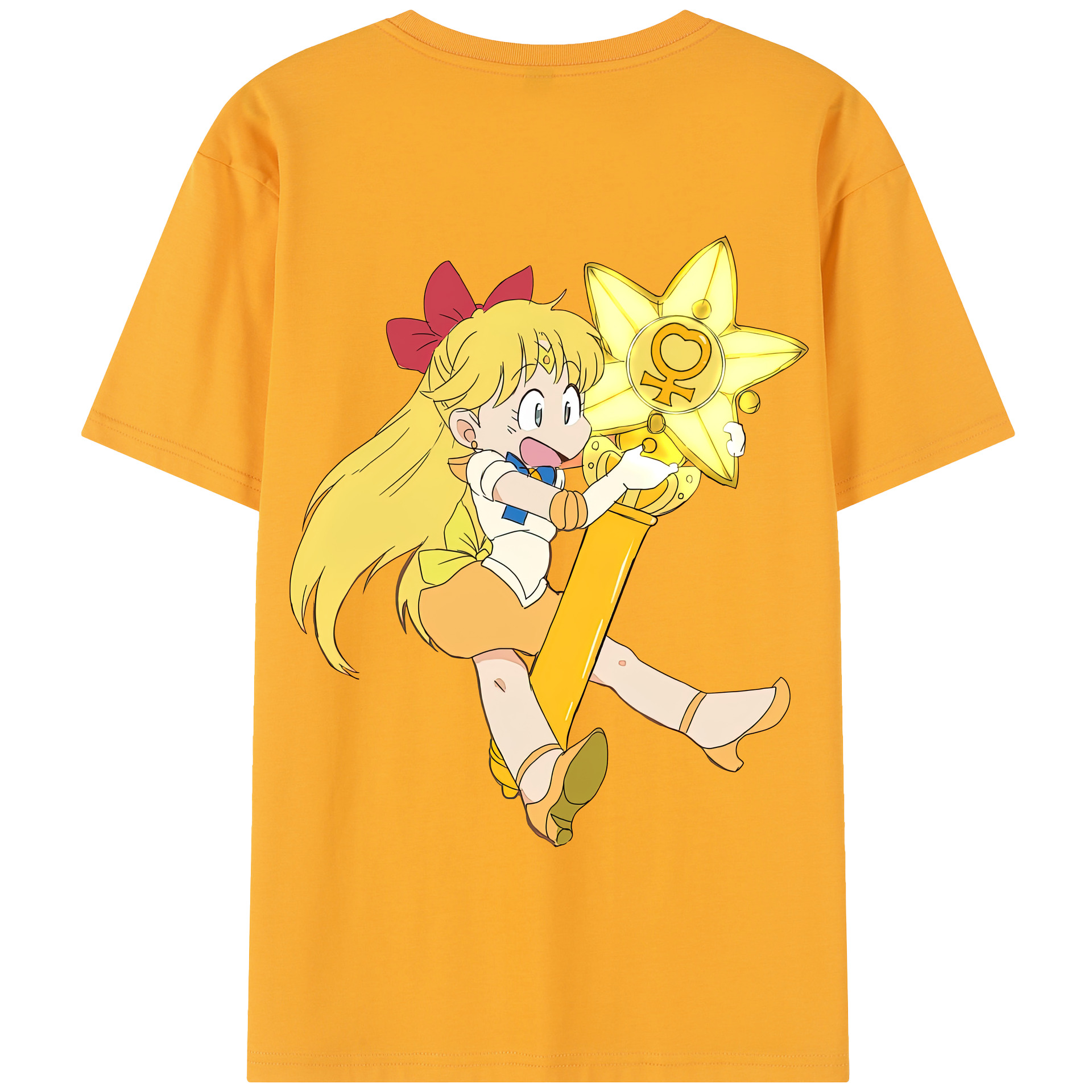 （画像用） 美少女戦士セーラームーン 愛野 美奈子 あいの みなこ Sailor Moon Aino Minako 綿100％半袖Tシャツ（背面プリント）