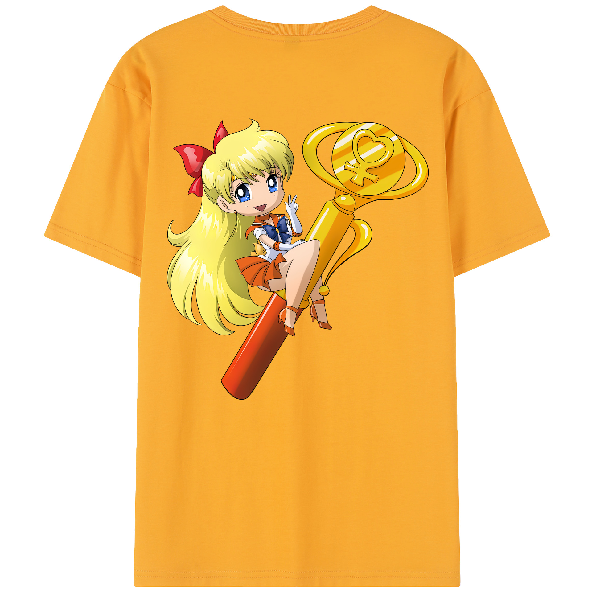 （画像用） 美少女戦士セーラームーン 愛野 美奈子 あいの みなこ Sailor Moon Aino Minako 綿100％半袖Tシャツ（背面プリント）