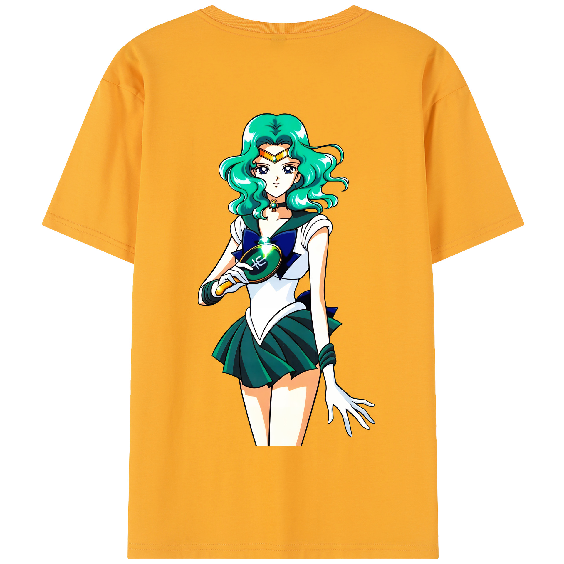 （画像用） 美少女戦士セーラームーン 海王 みちる（かいおう みちる） Sailor Moon Kaiou Michiru 綿100％半袖Tシャツ（背面プリント）