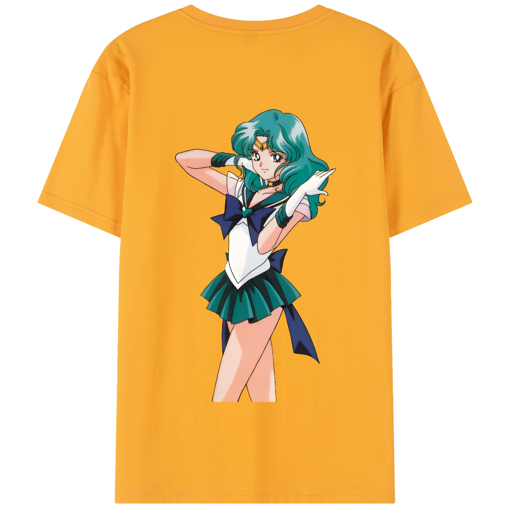 （画像用） 美少女戦士セーラームーン 海王 みちる（かいおう みちる） Sailor Moon Kaiou Michiru 綿100％半袖Tシャツ（背面プリント）