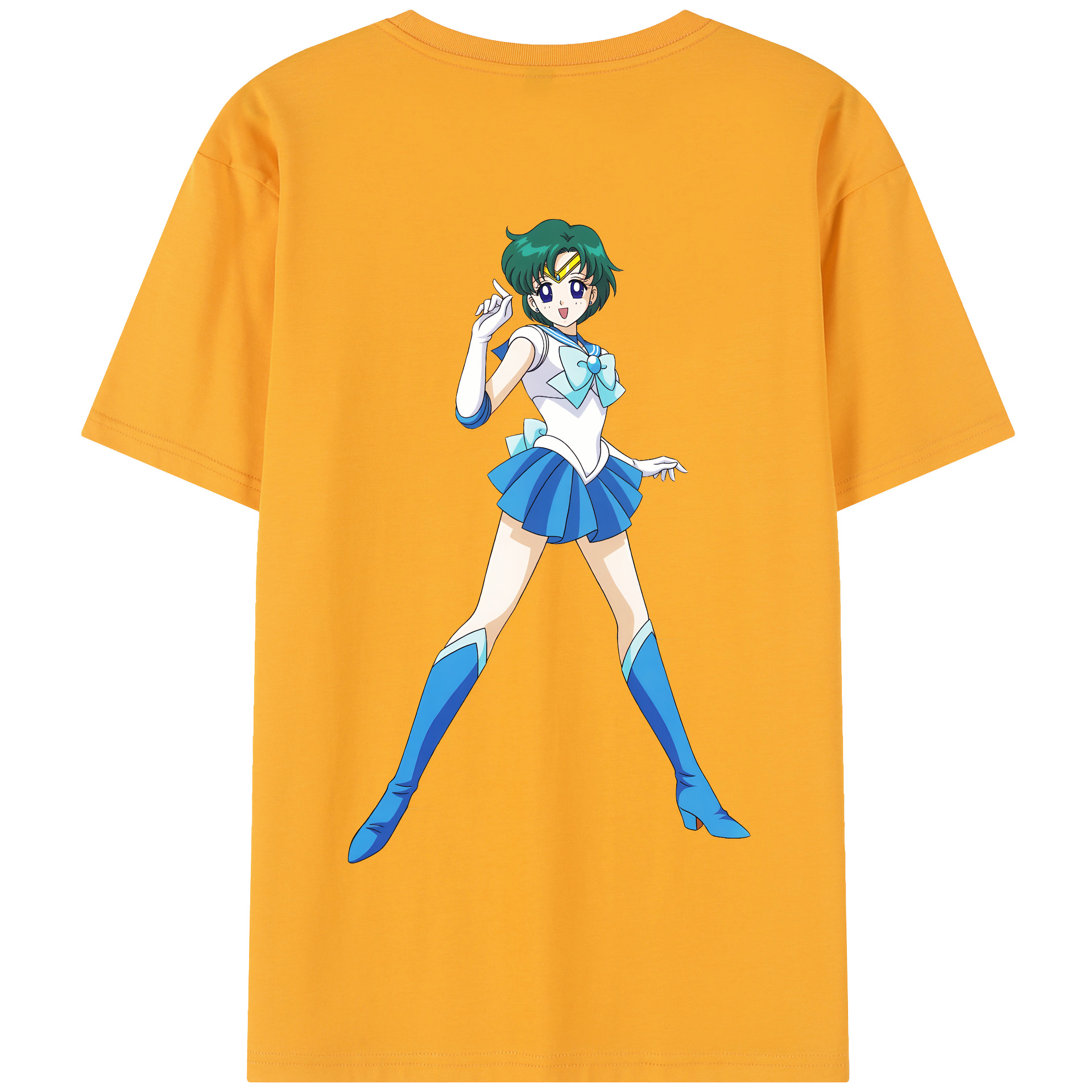 （画像用） 美少女戦士セーラームーン 海王 みちる（かいおう みちる） Sailor Moon Kaiou Michiru 綿100％半袖Tシャツ（背面プリント）