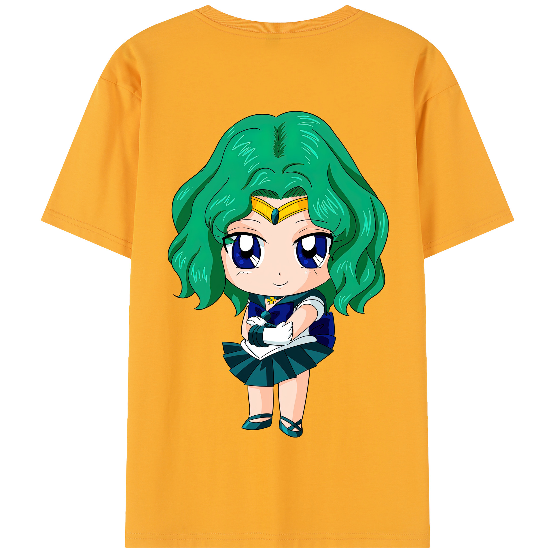 （画像用） 美少女戦士セーラームーン 海王 みちる（かいおう みちる） Sailor Moon Kaiou Michiru 綿100％半袖Tシャツ（背面プリント）