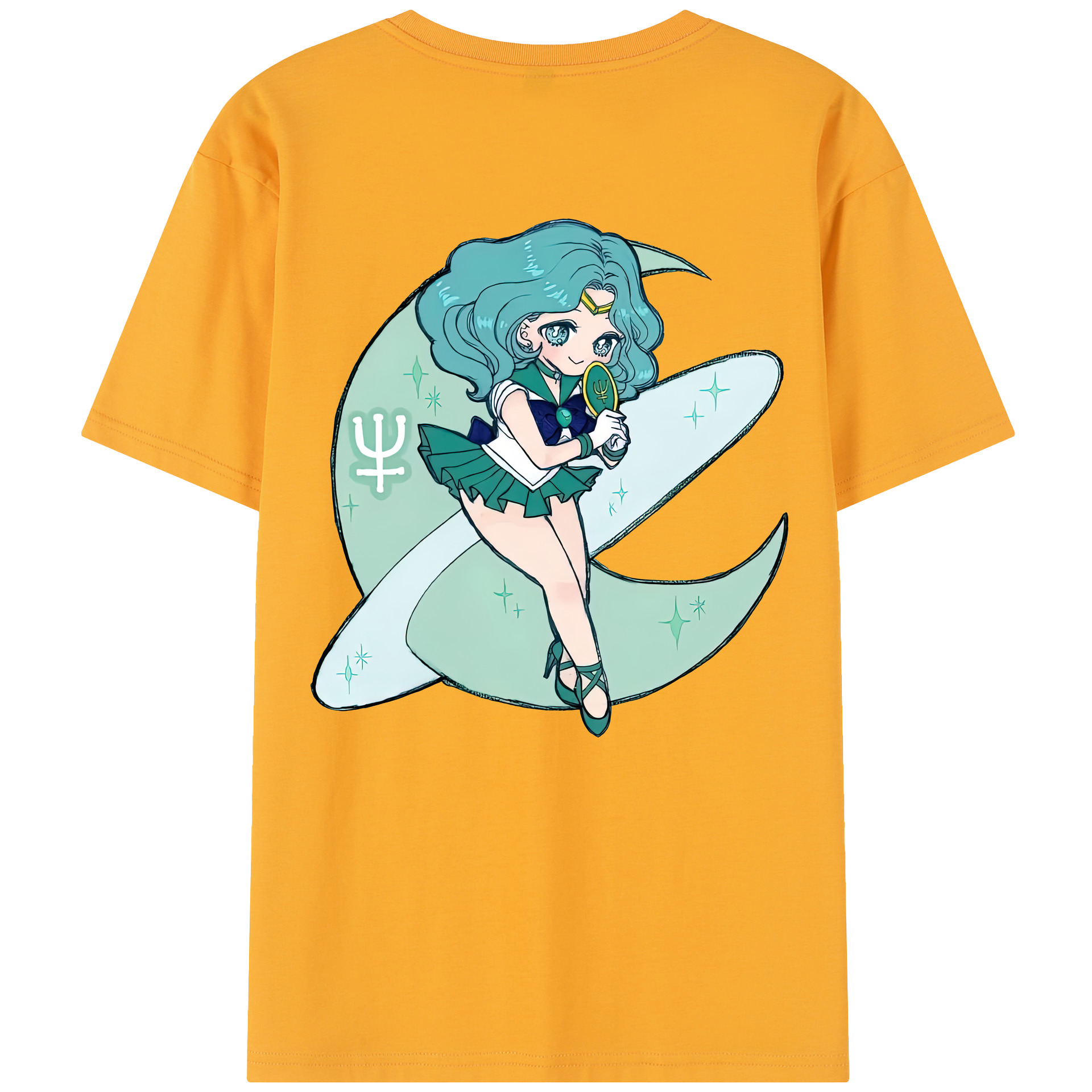 （画像用） 美少女戦士セーラームーン 海王 みちる（かいおう みちる） Sailor Moon Kaiou Michiru 綿100％半袖Tシャツ（背面プリント）