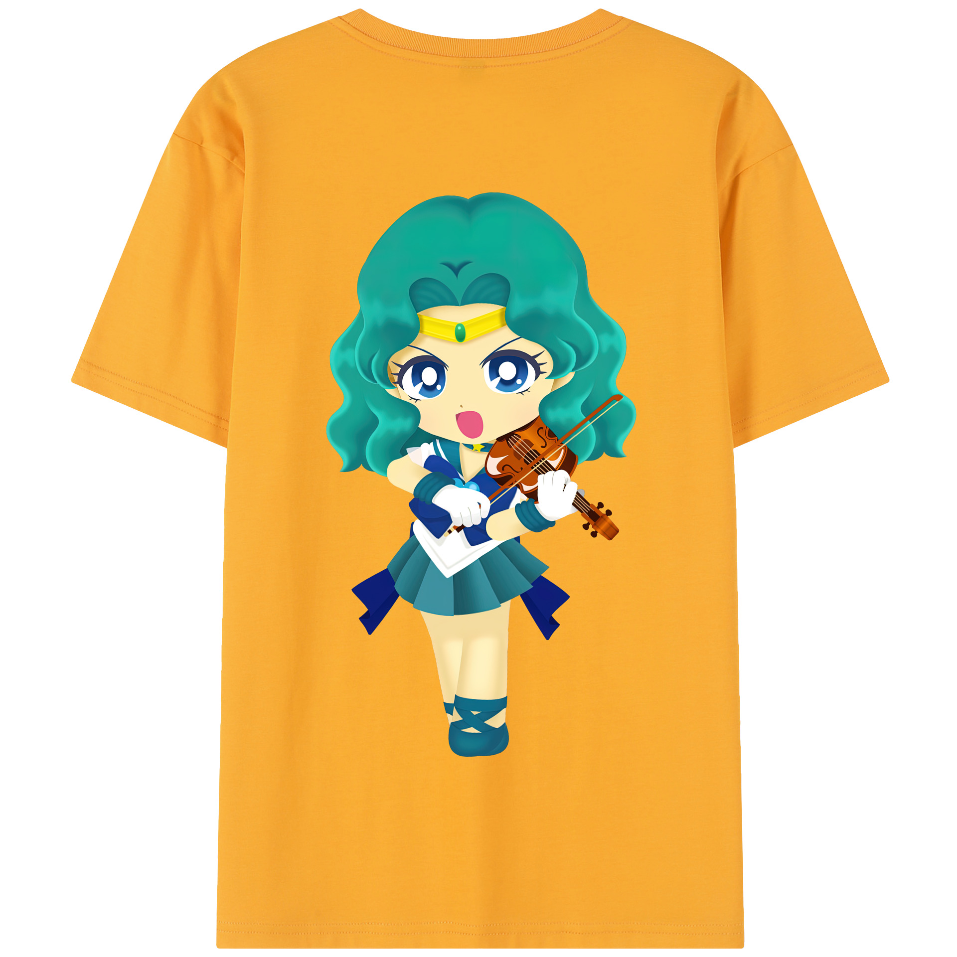（画像用） 美少女戦士セーラームーン 海王 みちる（かいおう みちる） Sailor Moon Kaiou Michiru 綿100％半袖Tシャツ（背面プリント）