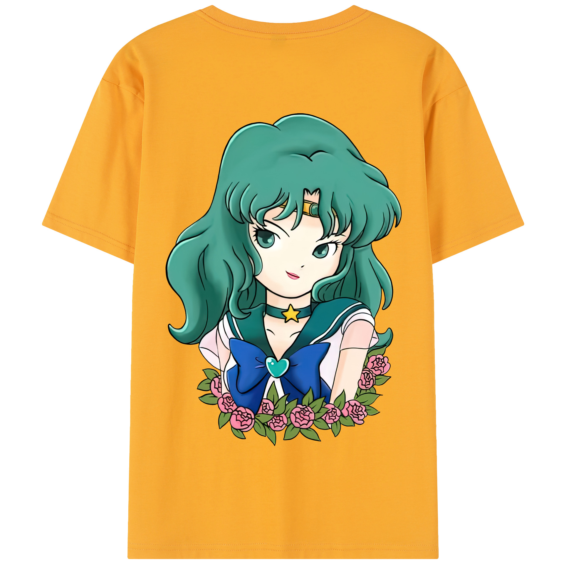 （画像用） 美少女戦士セーラームーン 海王 みちる（かいおう みちる） Sailor Moon Kaiou Michiru 綿100％半袖Tシャツ（背面プリント）