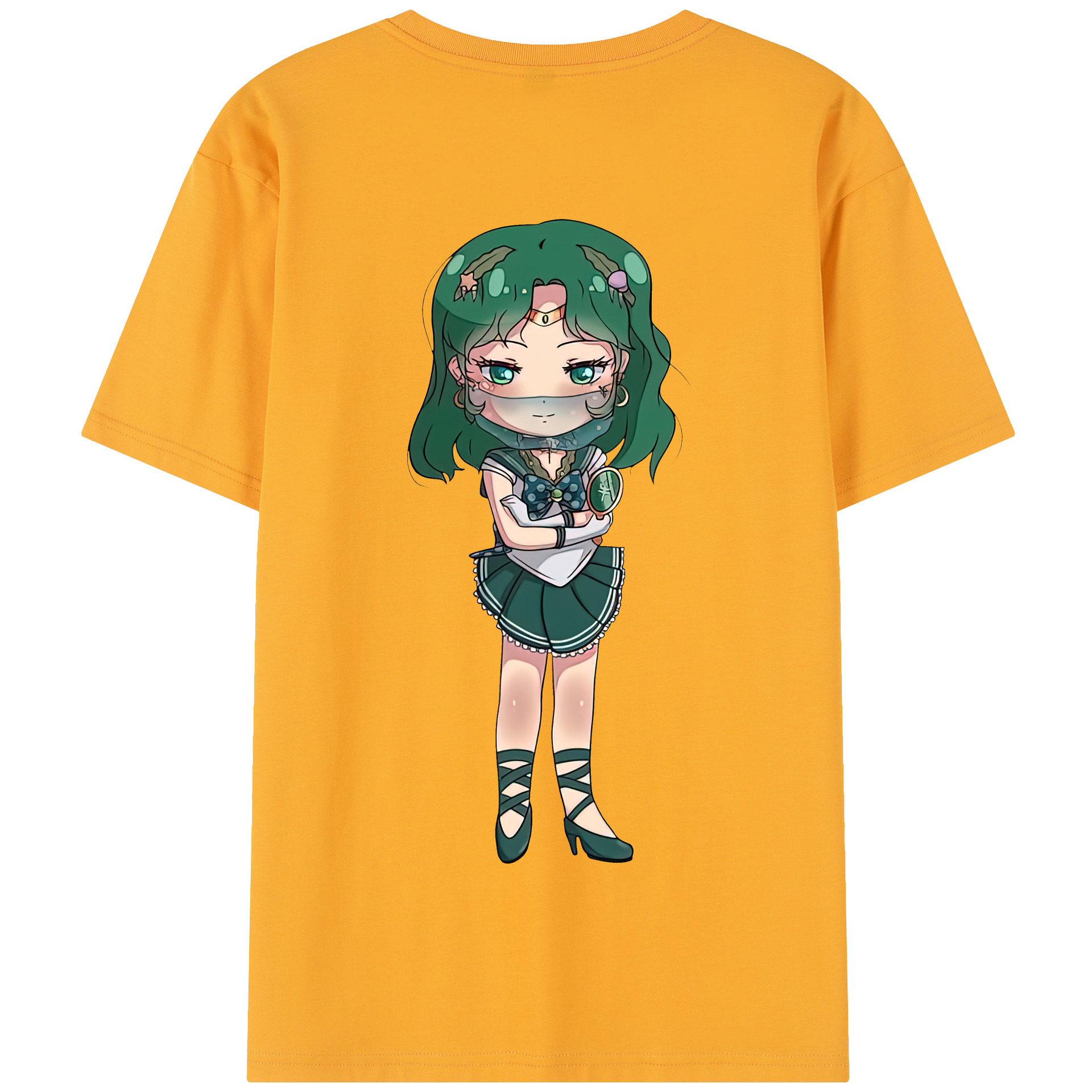 （画像用） 美少女戦士セーラームーン 海王 みちる（かいおう みちる） Sailor Moon Kaiou Michiru 綿100％半袖Tシャツ（背面プリント）