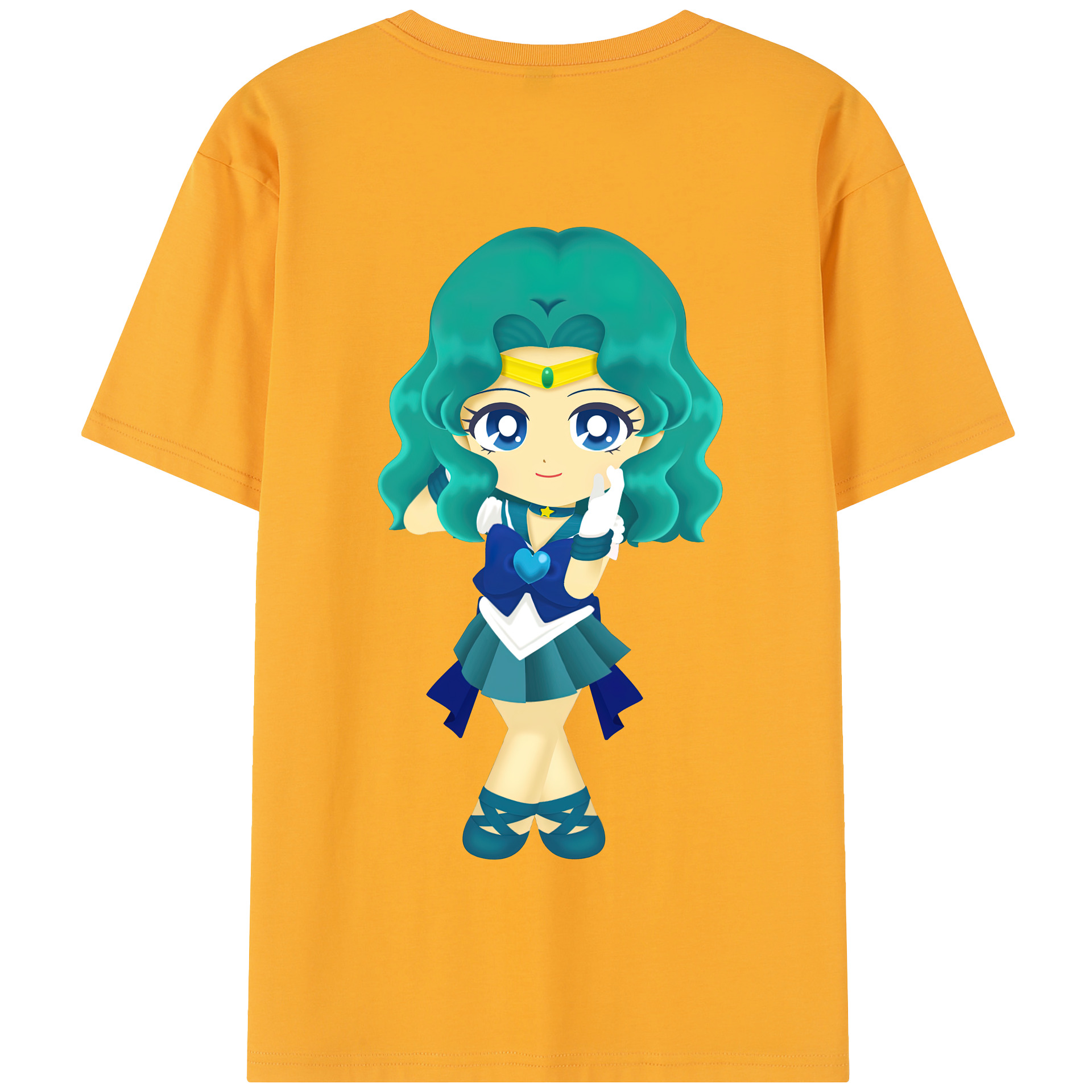 （画像用） 美少女戦士セーラームーン 海王 みちる（かいおう みちる） Sailor Moon Kaiou Michiru 綿100％半袖Tシャツ（背面プリント）