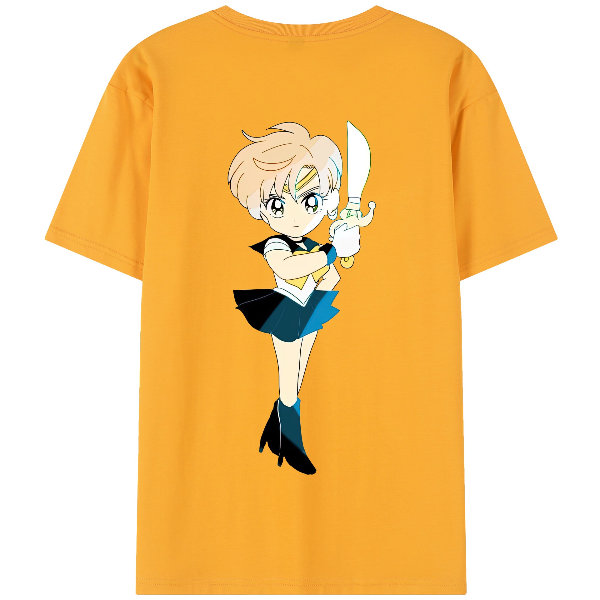 （画像用） 美少女戦士セーラームーン 天王はるか Sailor Moon Tenoh Haruka 綿100％半袖Tシャツ（背面プリント）