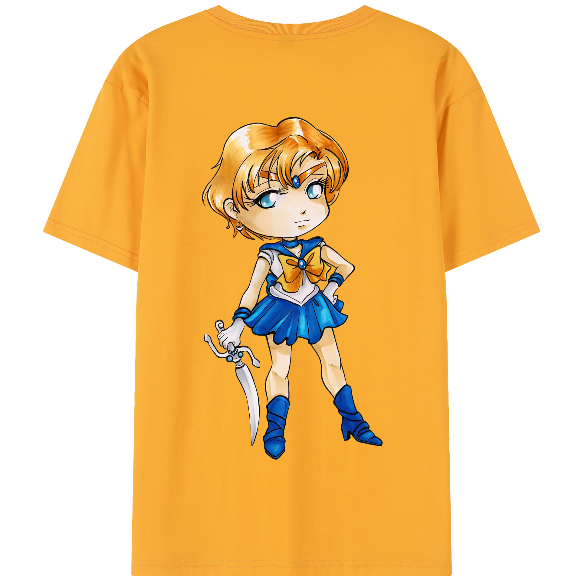 （画像用） 美少女戦士セーラームーン 天王はるか Sailor Moon Tenoh Haruka 綿100％半袖Tシャツ（背面プリント）