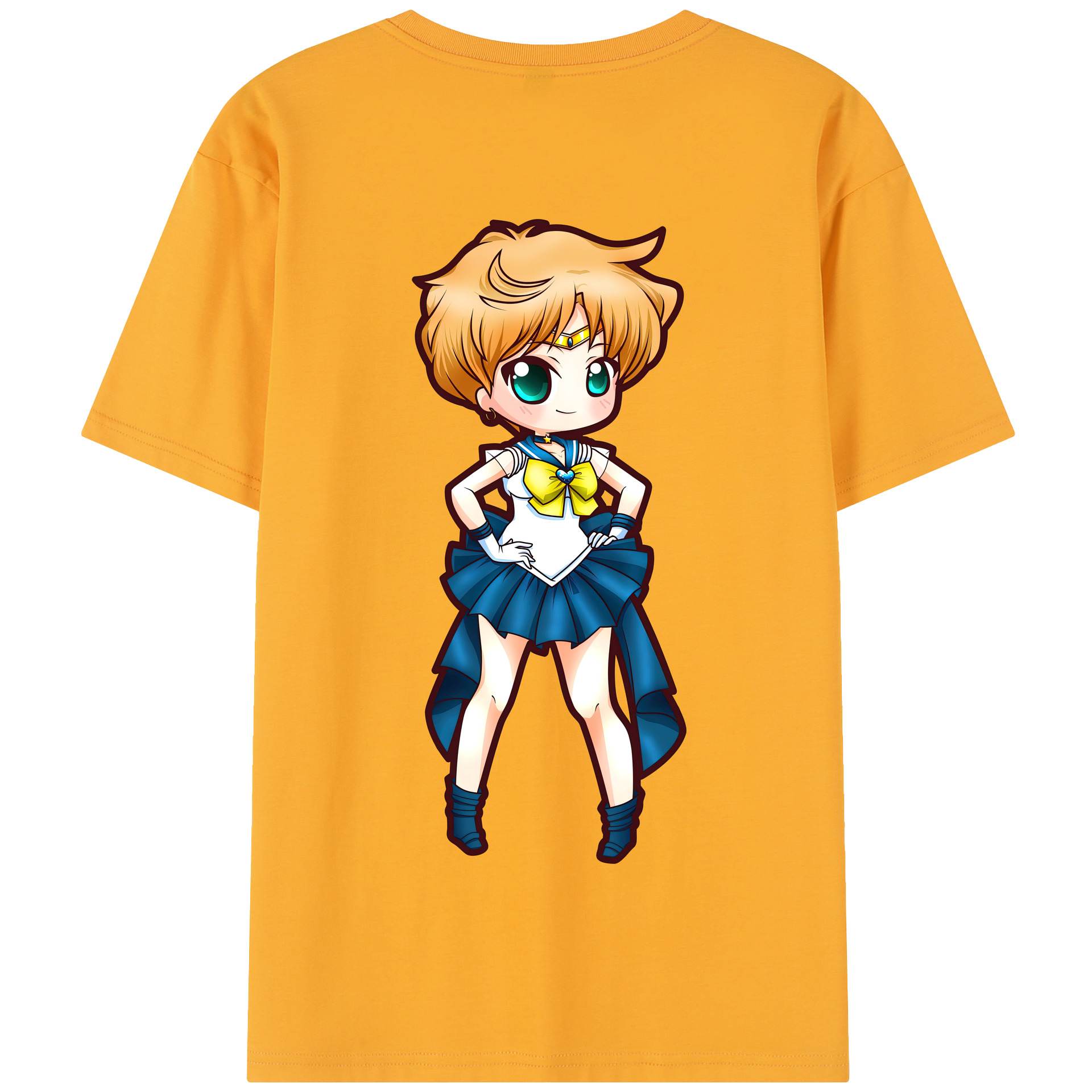 （画像用） 美少女戦士セーラームーン 天王はるか Sailor Moon Tenoh Haruka 綿100％半袖Tシャツ（背面プリント）