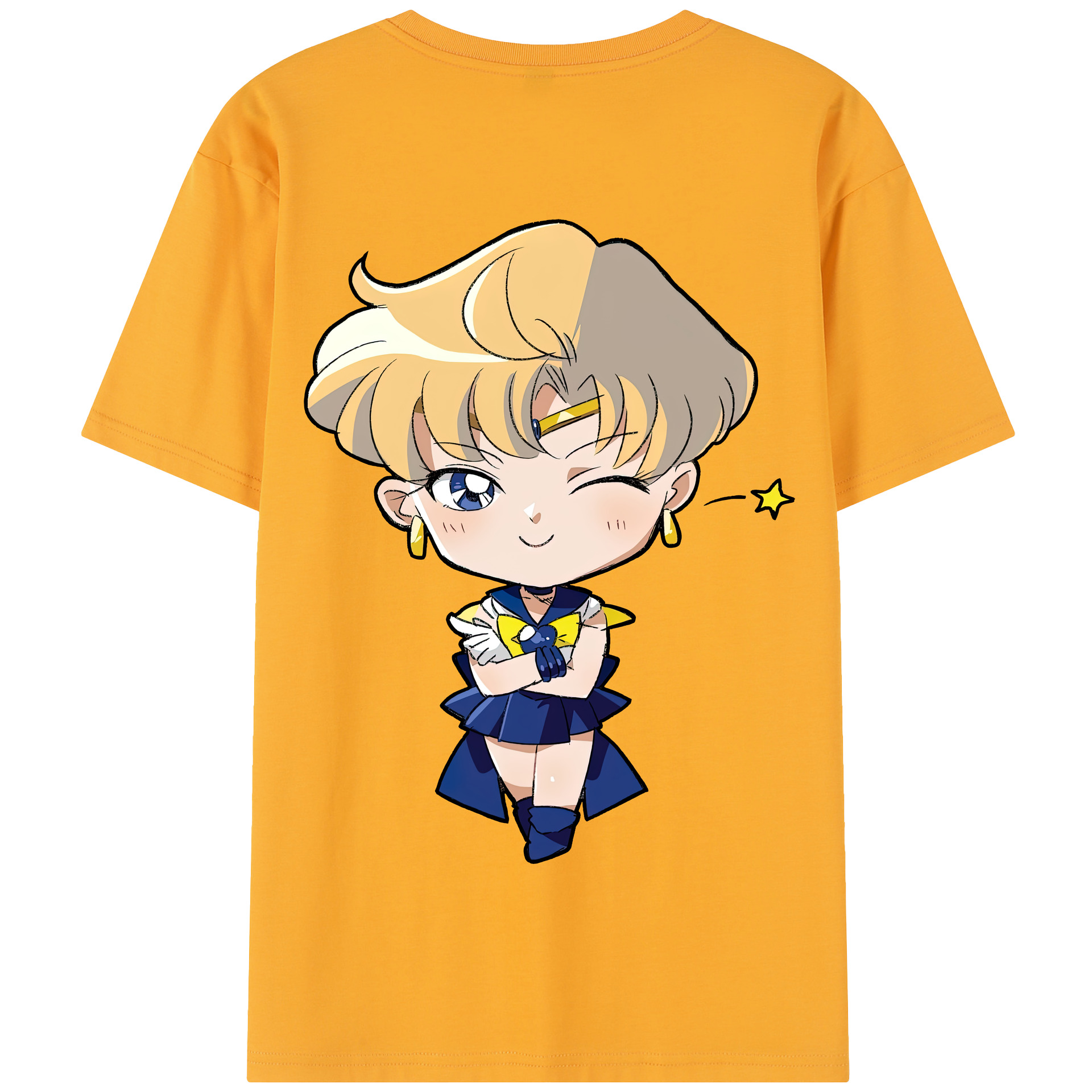 （画像用） 美少女戦士セーラームーン 天王はるか Sailor Moon Tenoh Haruka 綿100％半袖Tシャツ（背面プリント）