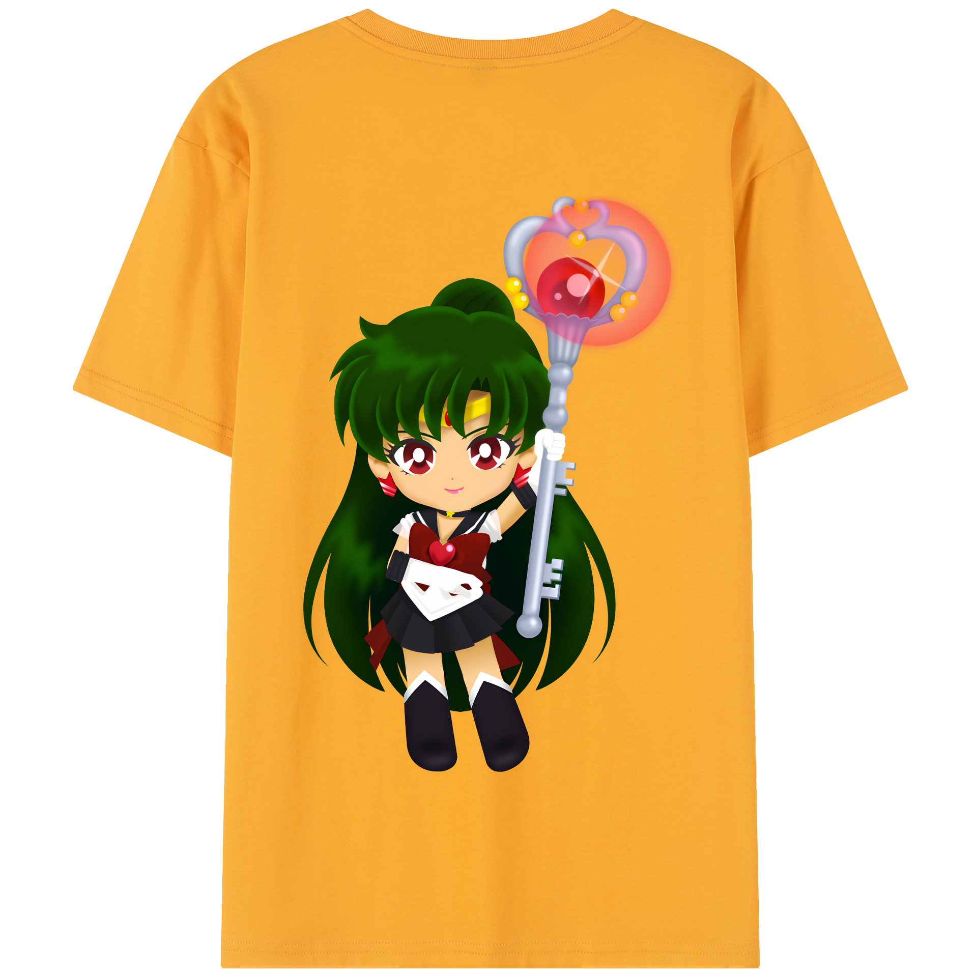 （画像用） 美少女戦士セーラームーン 冥王せつな Sailor Moon Meiou Setsuna 綿100％半袖Tシャツ（背面プリント）