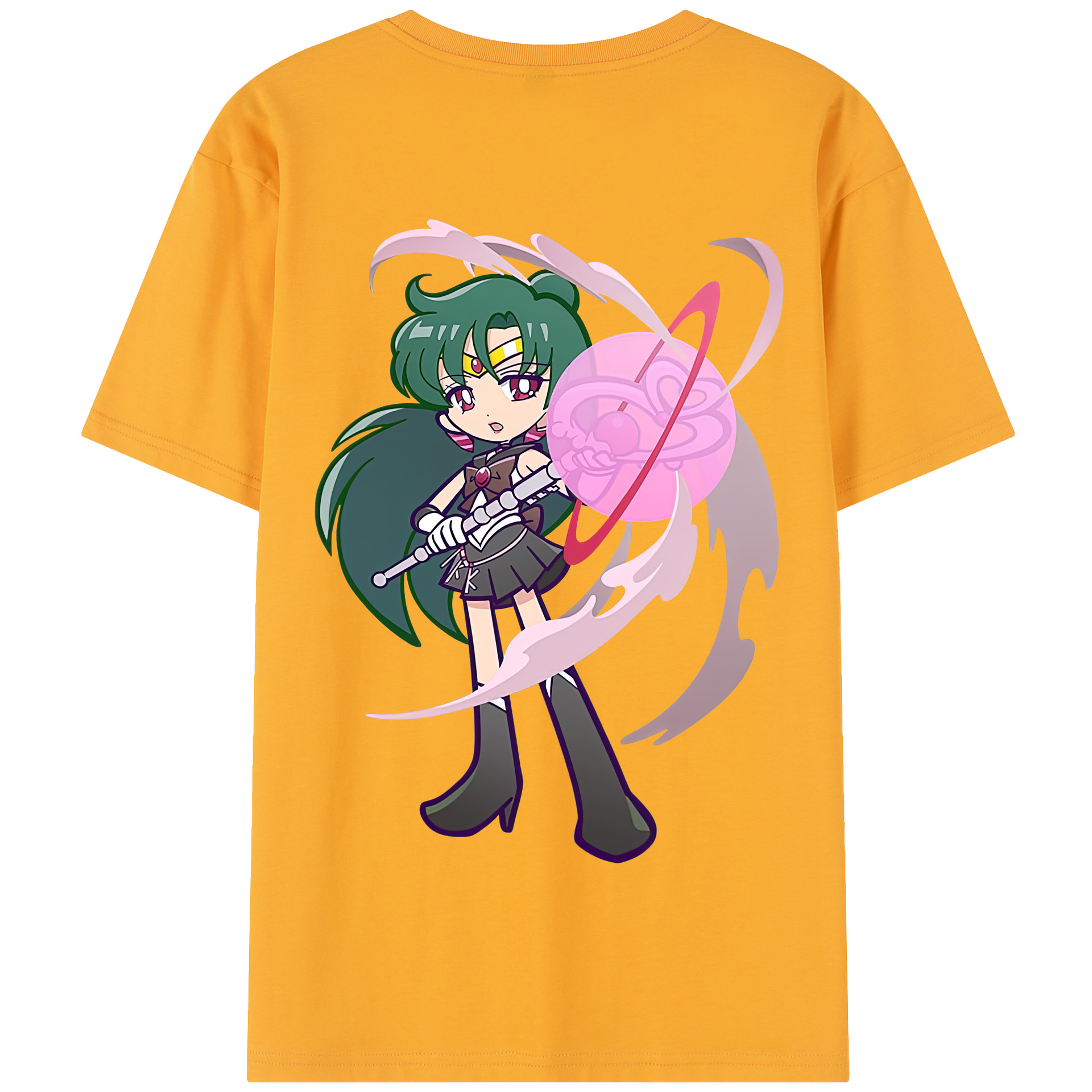 （画像用） 美少女戦士セーラームーン 冥王せつな Sailor Moon Meiou Setsuna 綿100％半袖Tシャツ（背面プリント）