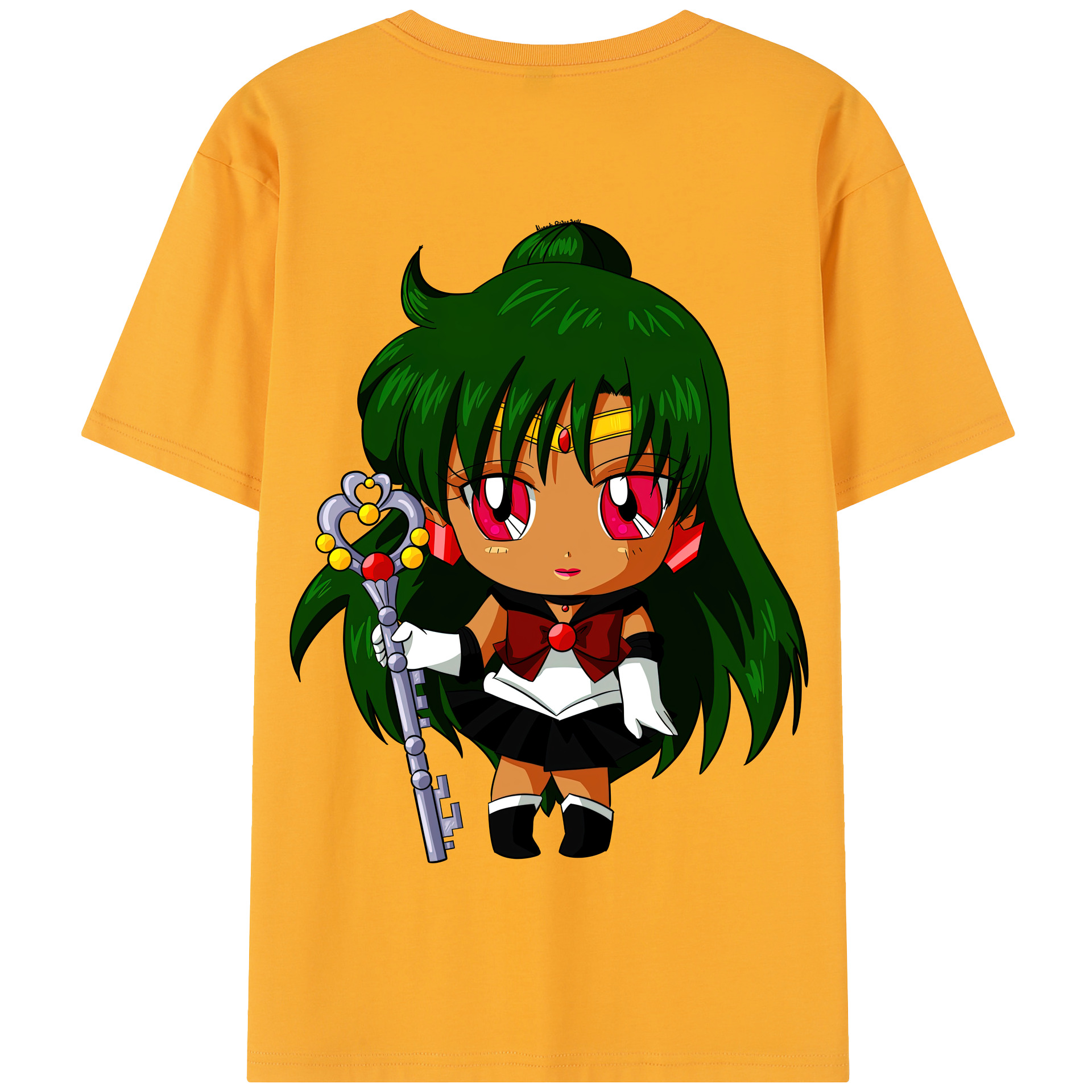 （画像用） 美少女戦士セーラームーン 冥王せつな Sailor Moon Meiou Setsuna 綿100％半袖Tシャツ（背面プリント）